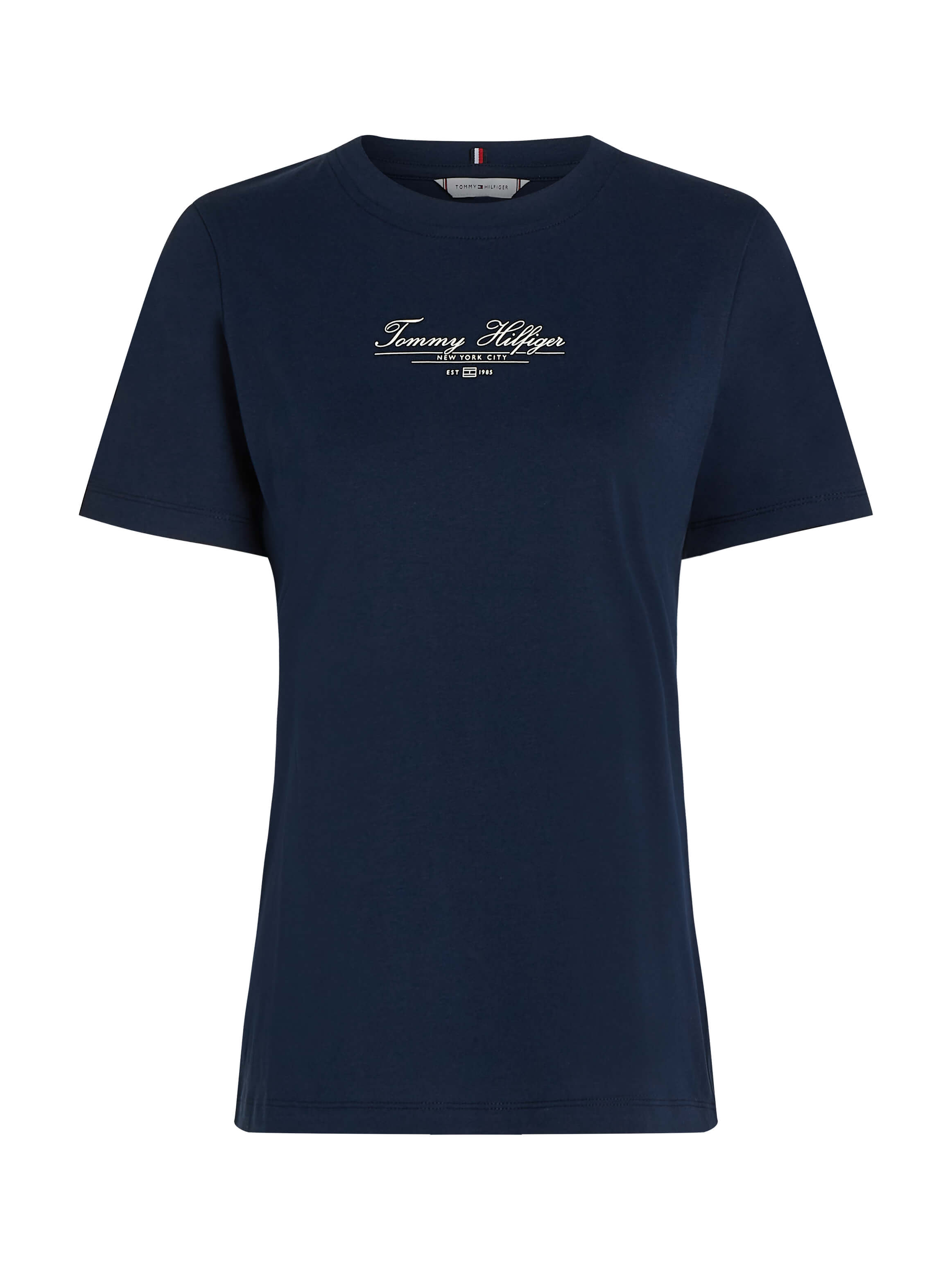 tommy-hilfiger-naisten-t-paita-k-reg-script-c-nk-tee-ss-tummansininen-3