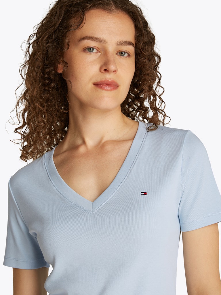 tommy-hilfiger-naisten-t-paita-slim-cody-v-nk-ss-c1o-vaaleansininen-4
