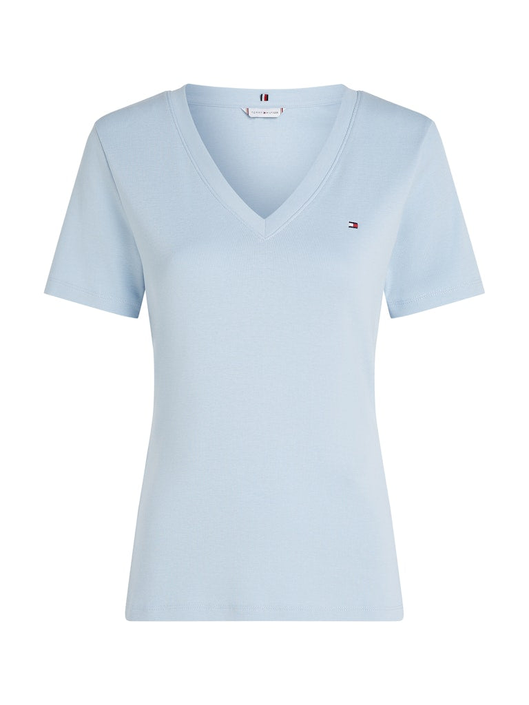 tommy-hilfiger-naisten-t-paita-slim-cody-v-nk-ss-c1o-vaaleansininen-5
