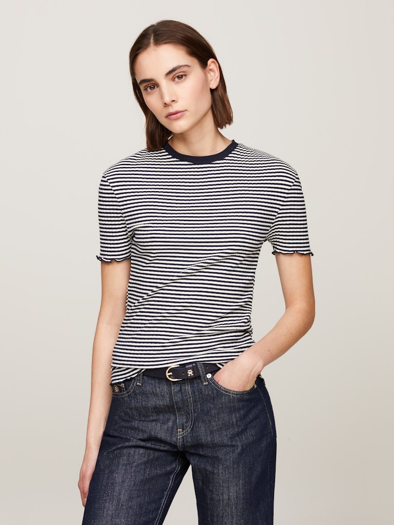 tommy-hilfiger-naisten-t-paita-slim-ctn-modal-rib-stp-c-neck-ss-raidallinen-sininen-3