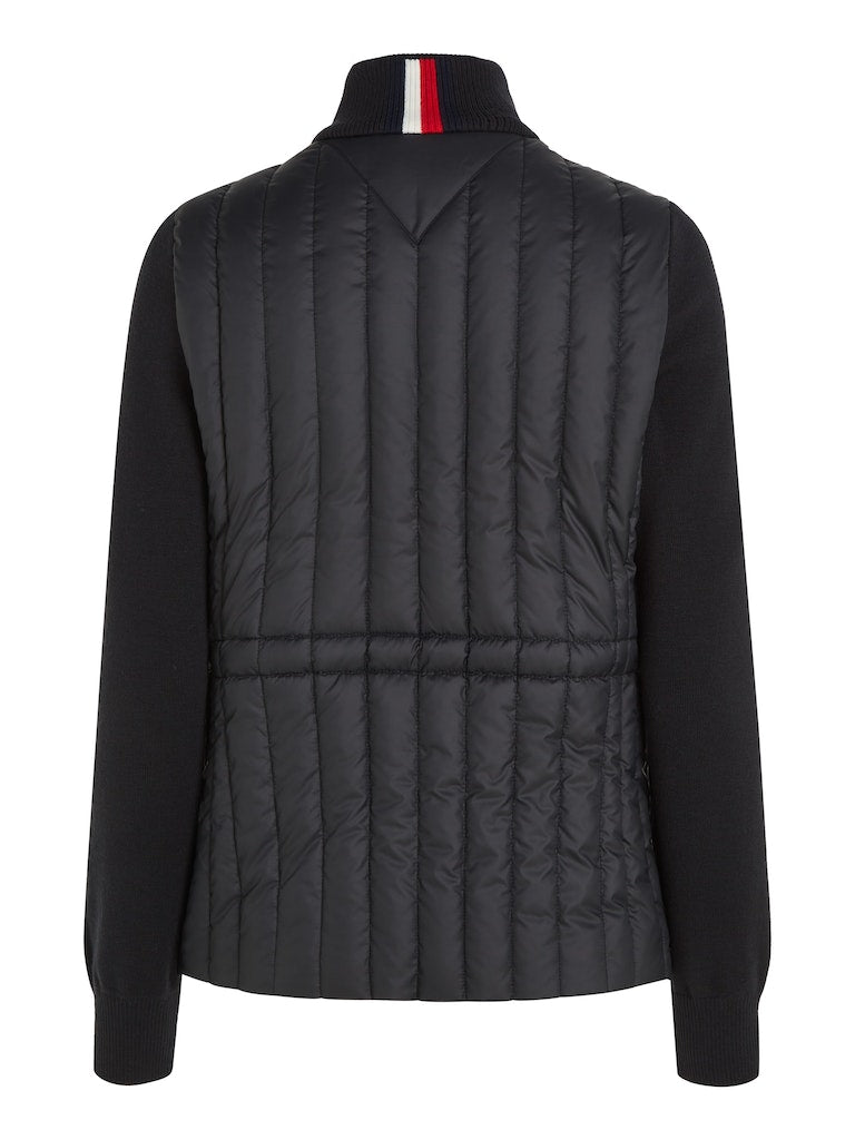 tommy-hilfiger-naisten-takki-lw-padded-knit-mix-jacket-musta-4