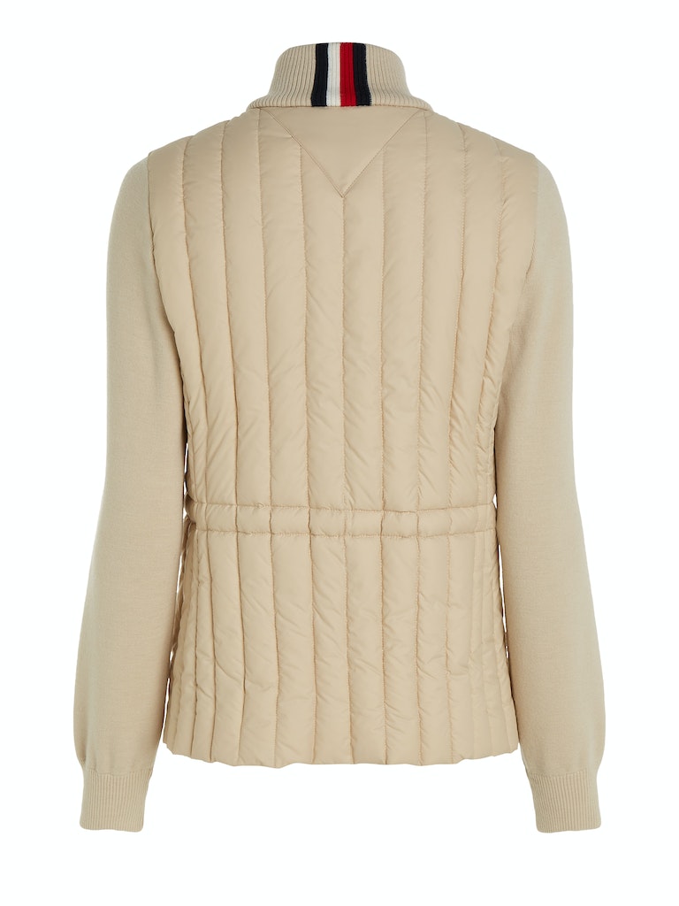 tommy-hilfiger-naisten-takki-lw-padded-knit-mix-jacket-vaalea-beige-3