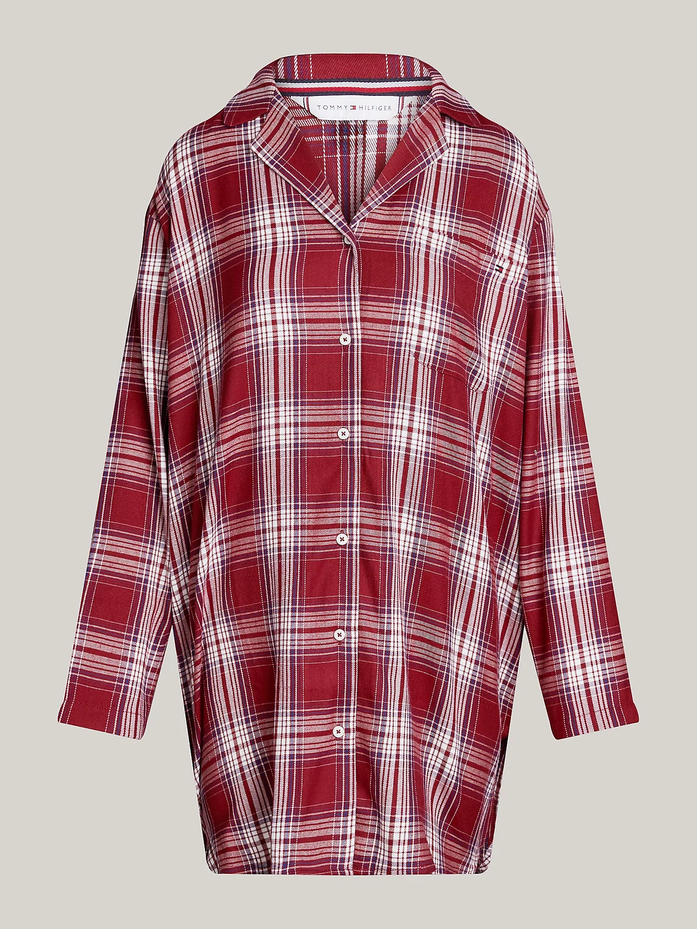 tommy-hilfiger-naisten-yopaita-th-shirt-nightdress-fl-punainen-ruutu-5