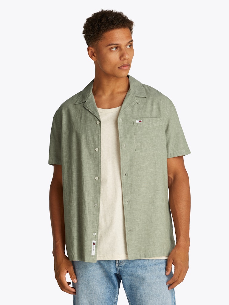 tommy-jeans-miesten-lyhythihainen-kauluspaita-tjm-linen-blend-camp-ss-ext-armeijanvihrea-1