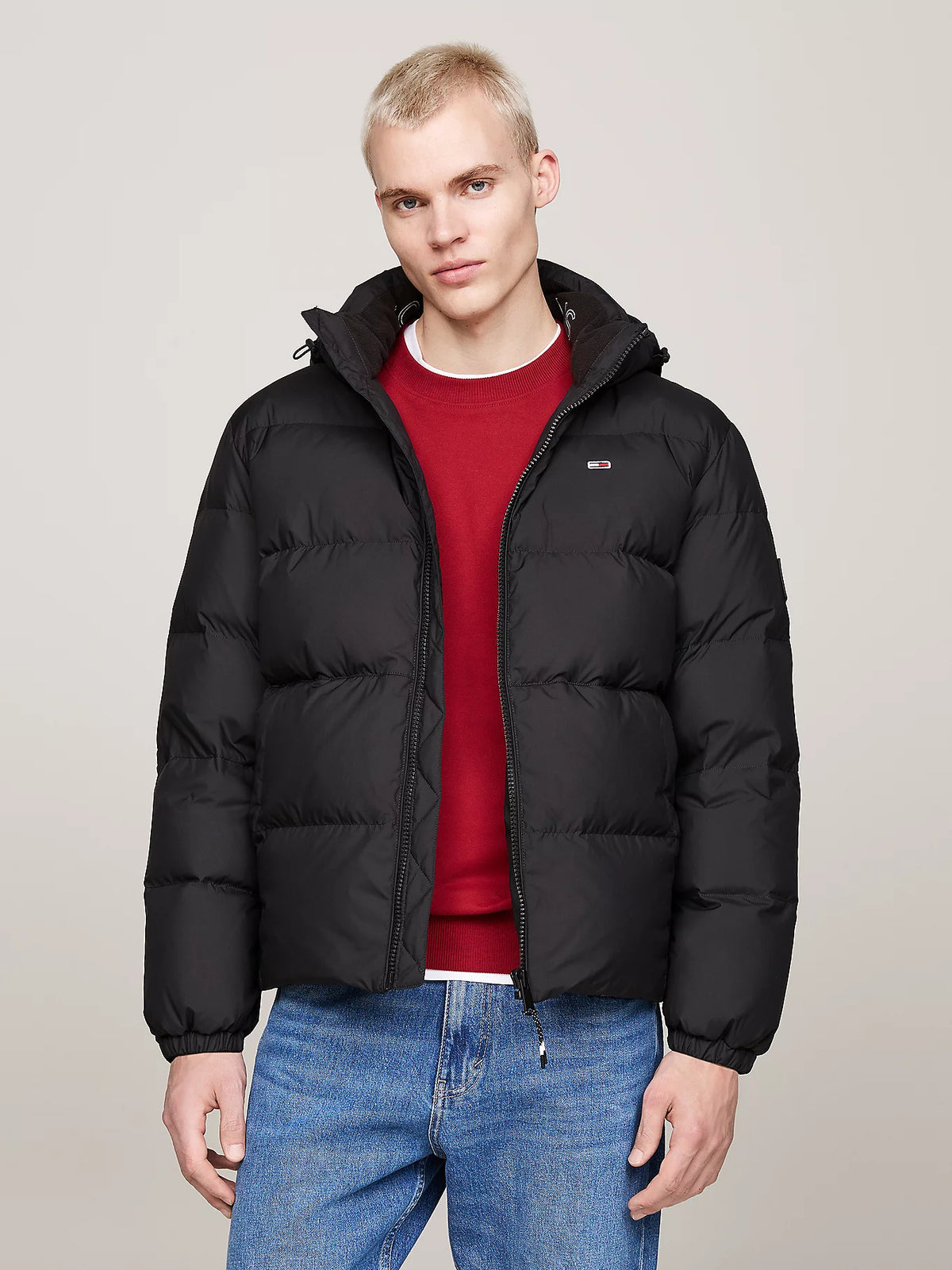Quilted Jacket Tjm Essential Filled Jacket Faux Fur Hood Black 