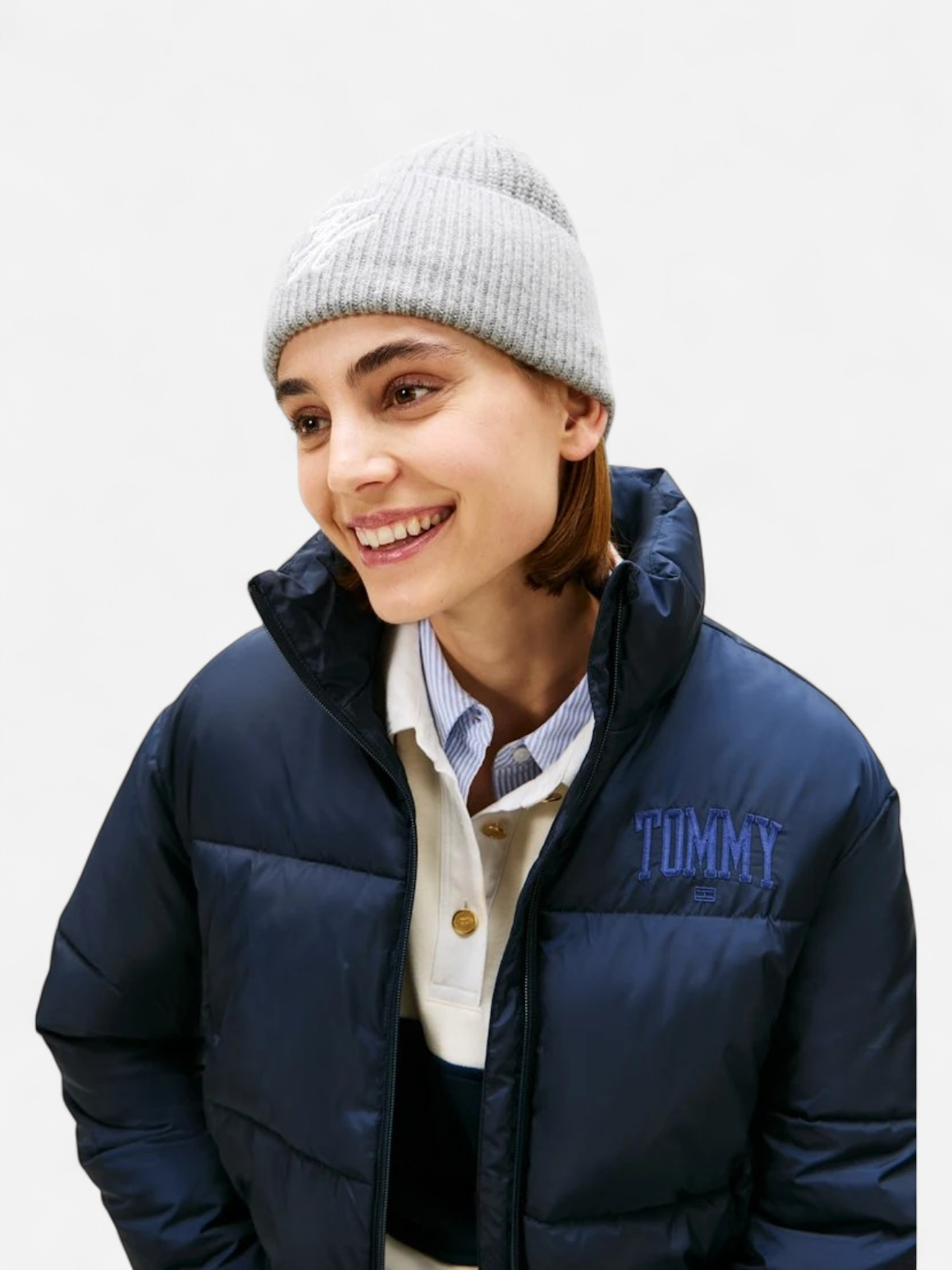 Tommy Hilfiger naisten pipo Tommy Script Cashmere Beanie, vaaleanharmaa - Kekäle.fi