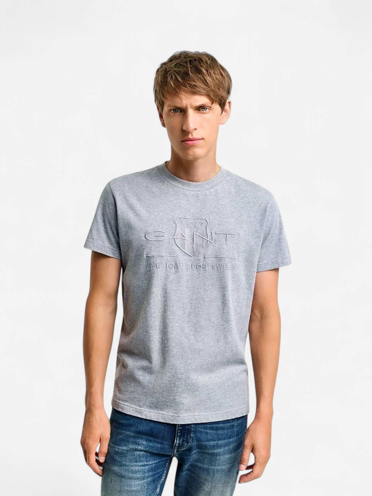 Gant miesten t-paita, TONAL ARCHIVE SHIELD T-SHIRT KESKIHARMAA - Kekäle.fi