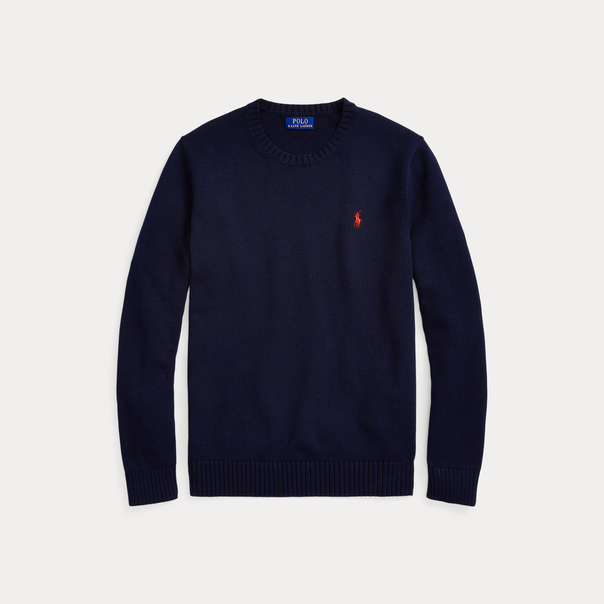 Polo Ralph Lauren Miesten Neulepusero EMBROIDERED LOGO KNITTED JUMPER, tummansininen