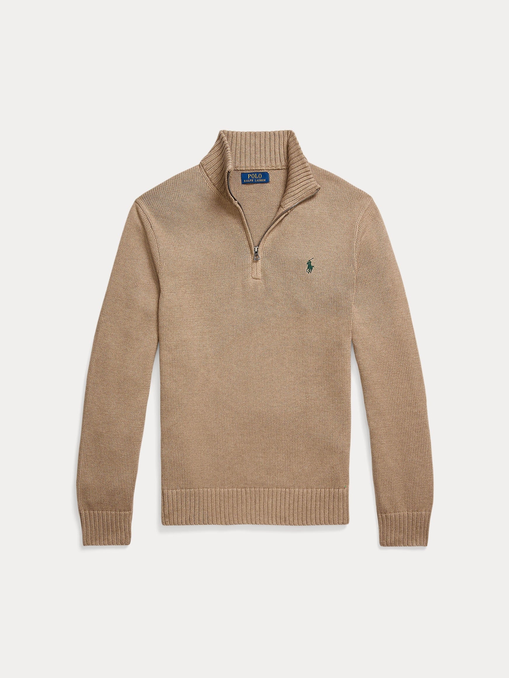 Polo Ralph Lauren miesten neule Cotton Half Zip Pullover, beige
