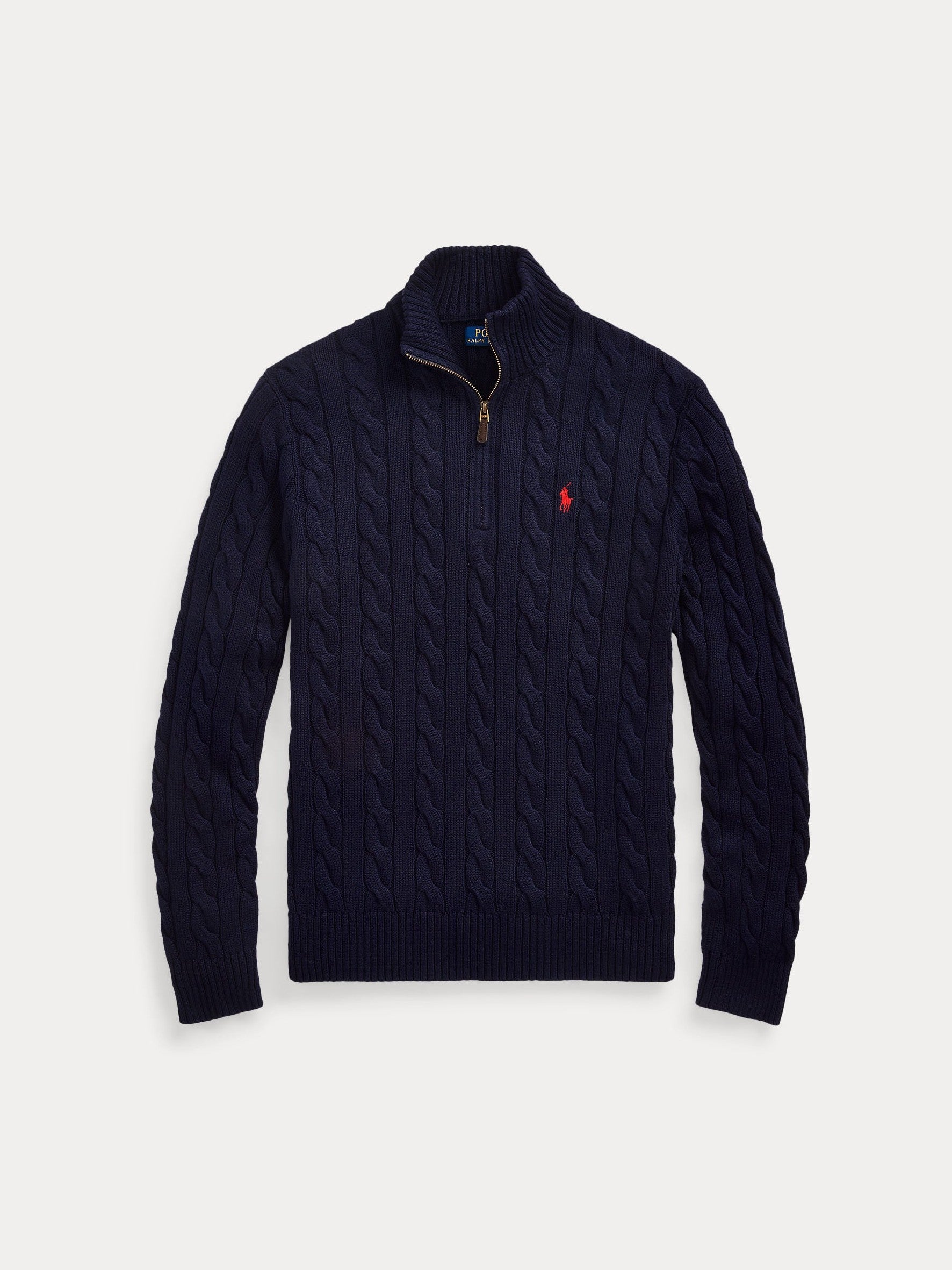 Polo Ralph Lauren miesten neulepusero Cotton Cable LS Driver Half Zip Pullover, tummansininen