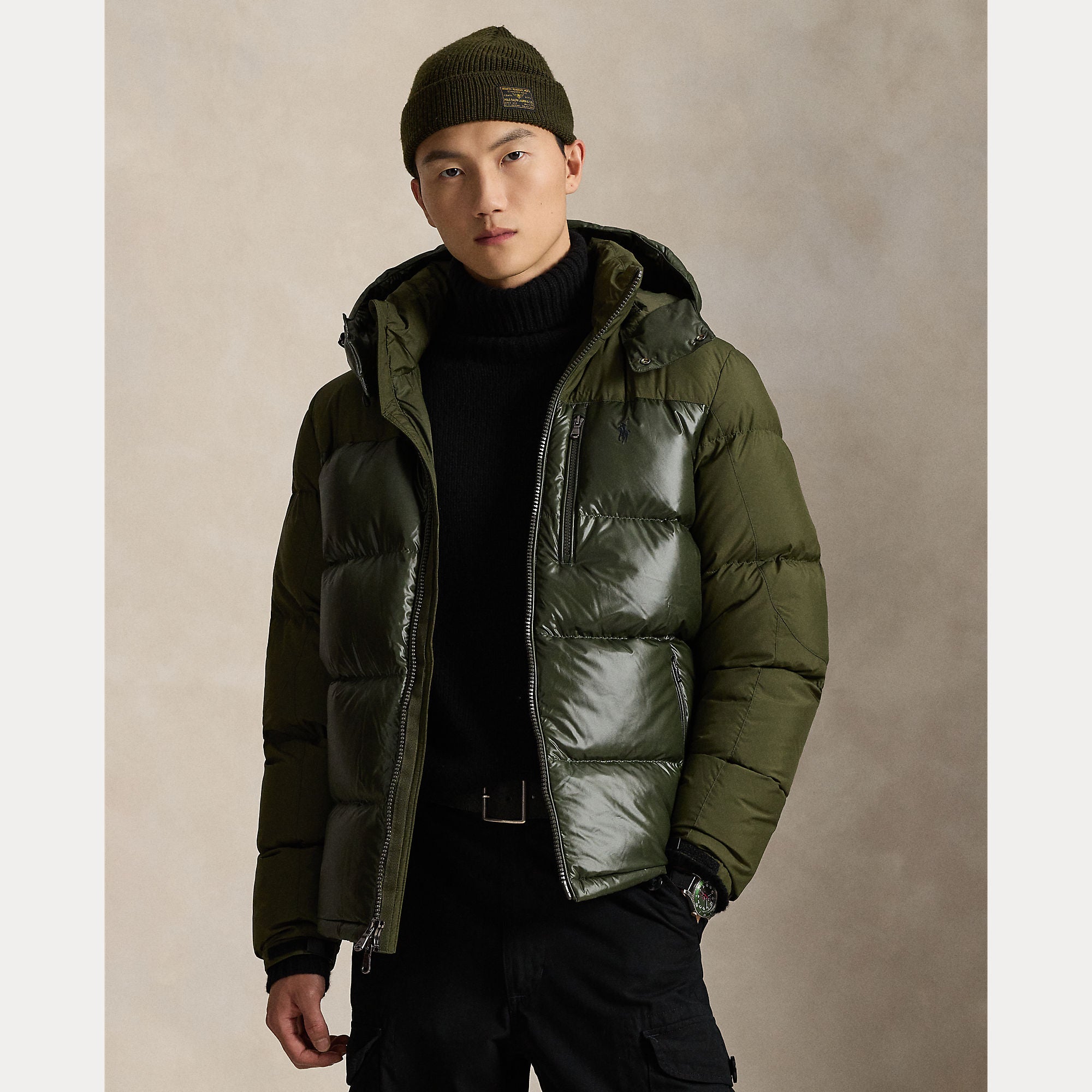Polo Ralph Lauren The Gorham Two-Tone Down Jacket, tummanvihreä