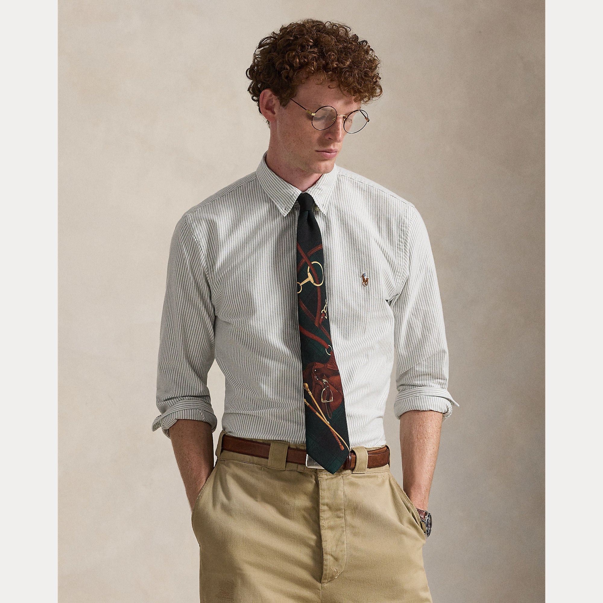 Polo Ralph Lauren miesten kauluspaita Long Sleeve Sport Shirt, vaaleanvihreä