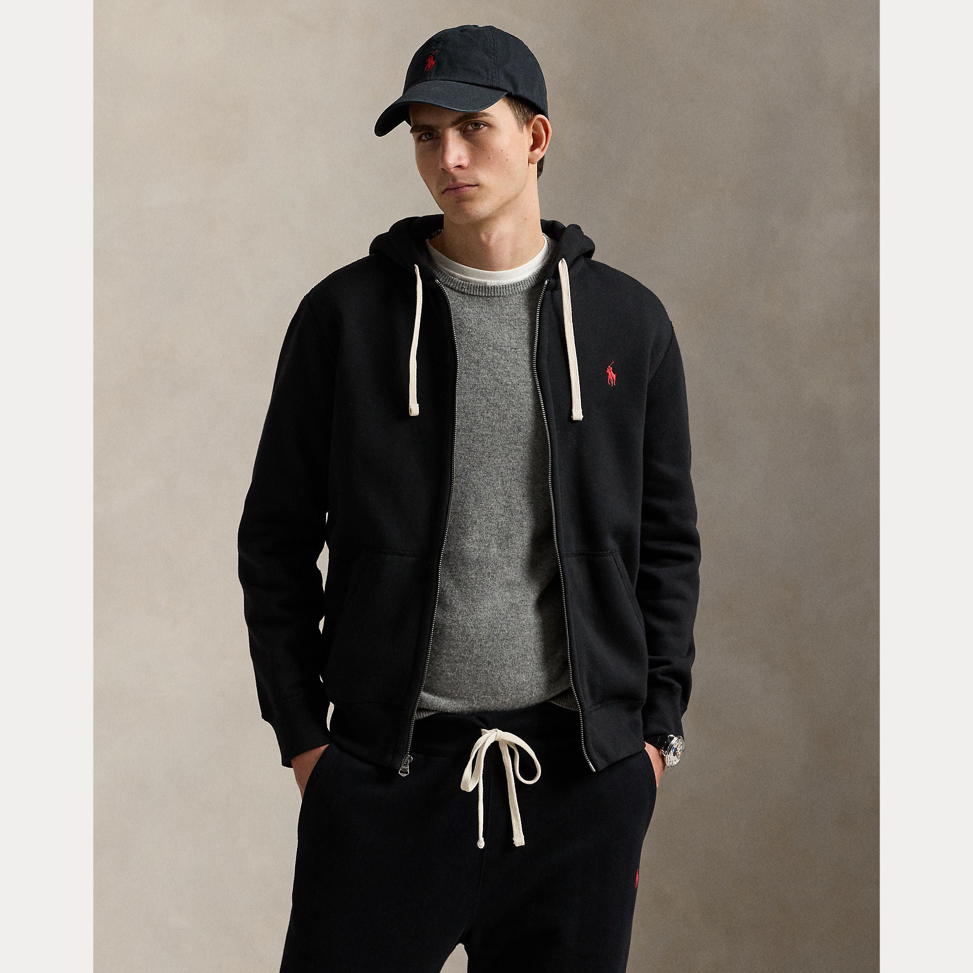 Polo Ralph Lauren miesten huppari Hood Long Sleeve Knit, musta