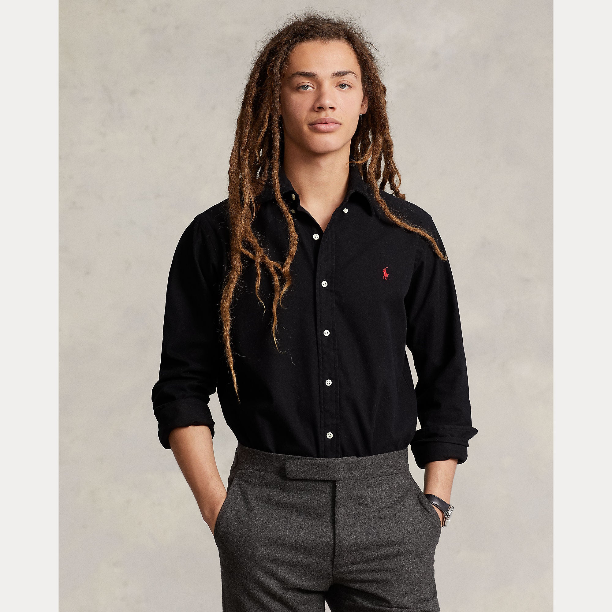 Polo Ralph Lauren miesten kauluspaita Long Sleeve Sport Shirt, musta