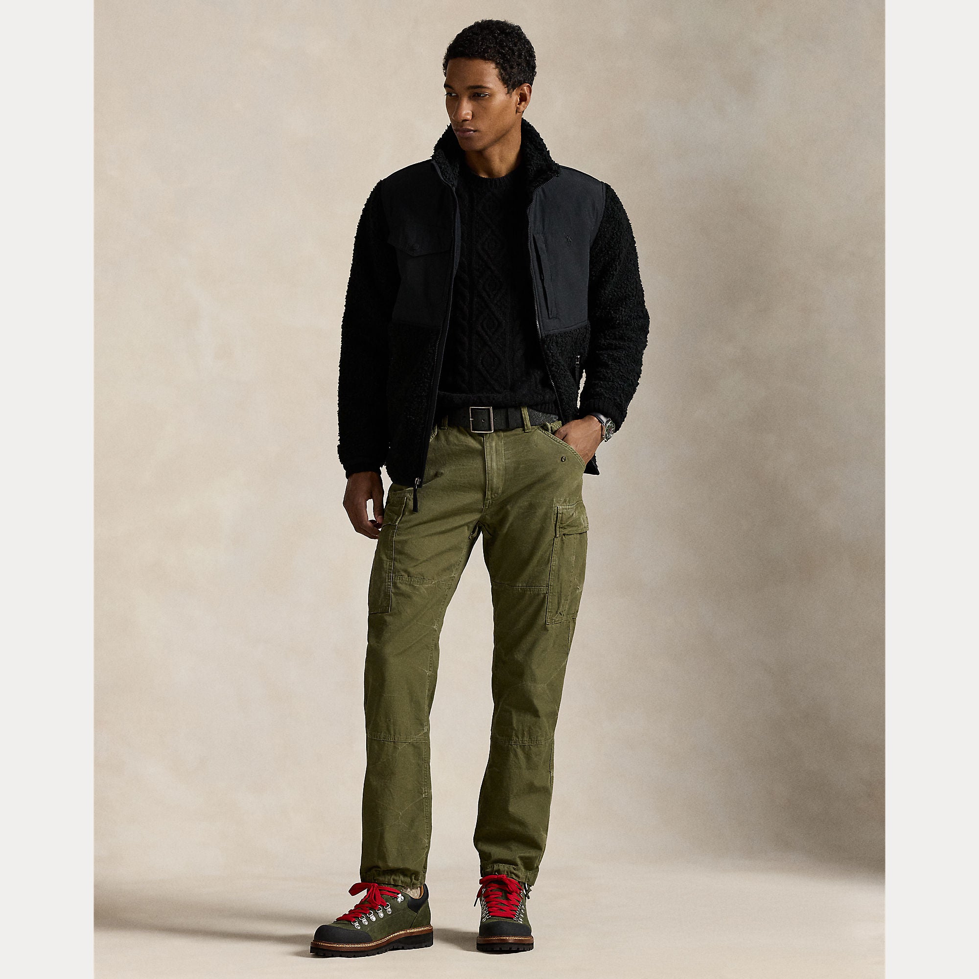 Polo Ralph Lauren miesten teddytakki Long Sleeve Full Zip, musta