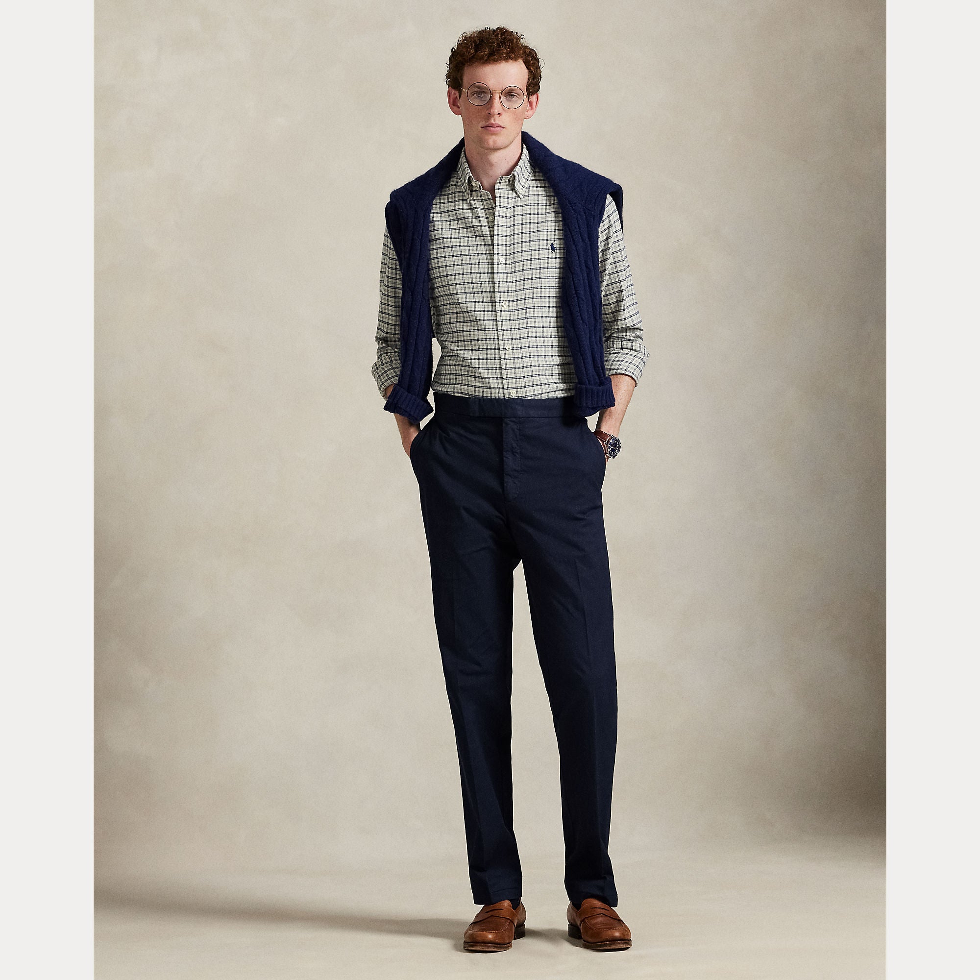 Polo Ralph Lauren miesten kauluspaita Long Sleeve Sport Shirt, vaaleanharmaa