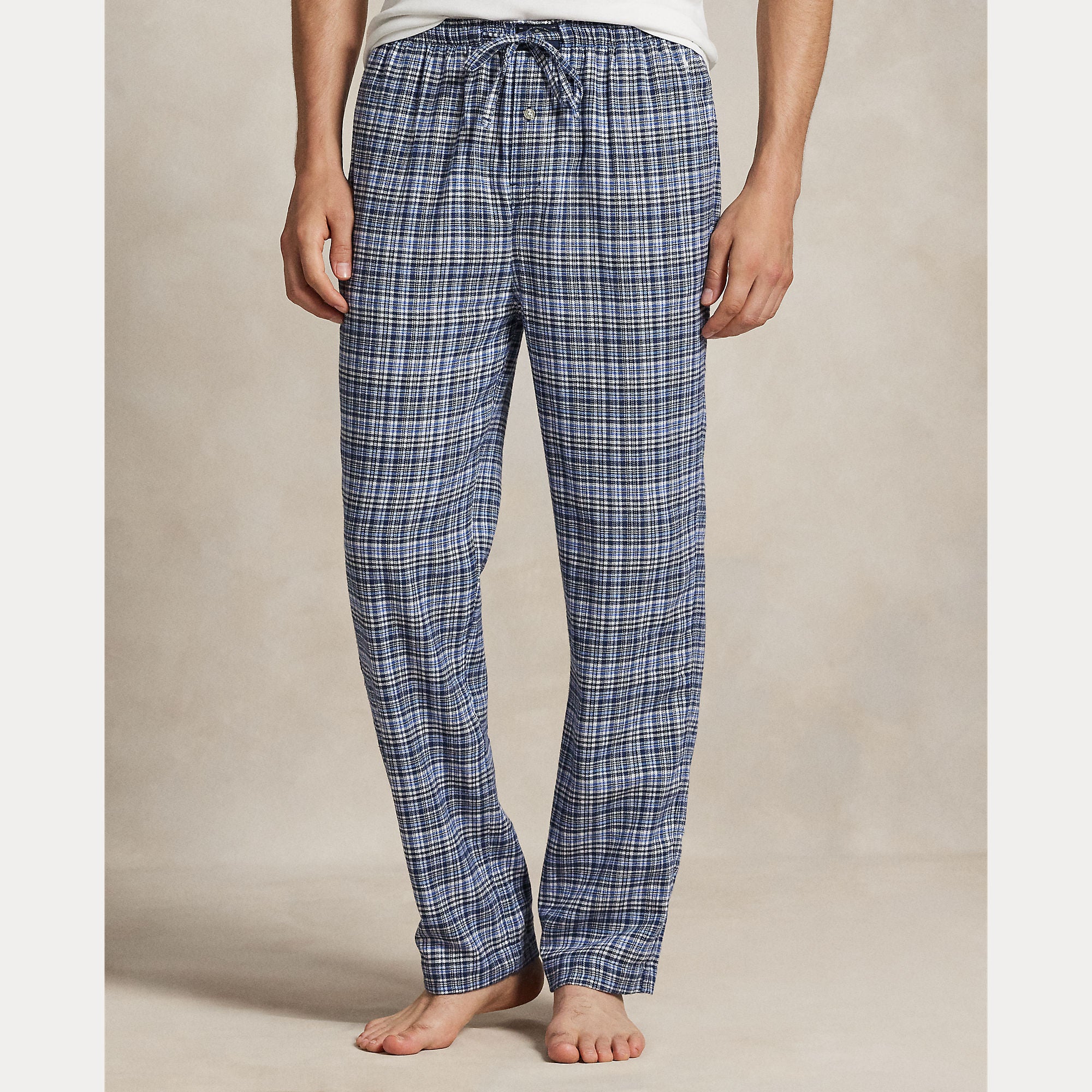 Polo Ralph Lauren miesten pyjamahousur Cotton Flannel Pajama Pant, sininen ruutu