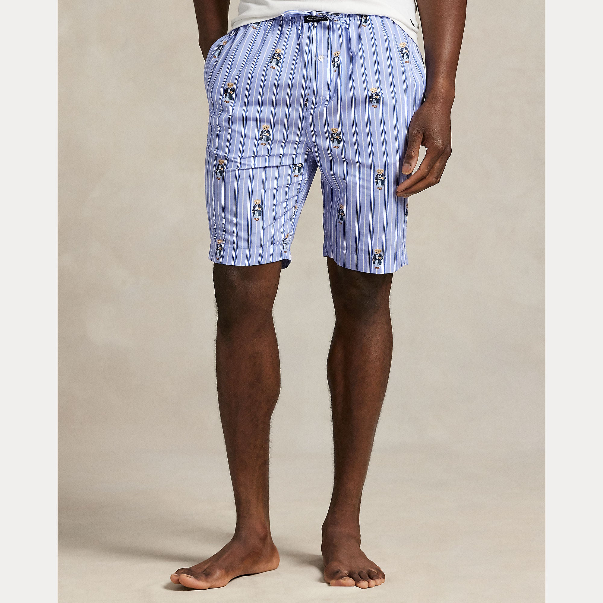 Polo Ralph Lauren miesten pyjamahousut K Sleep Short Sleep Bottom, raidallinen sininen