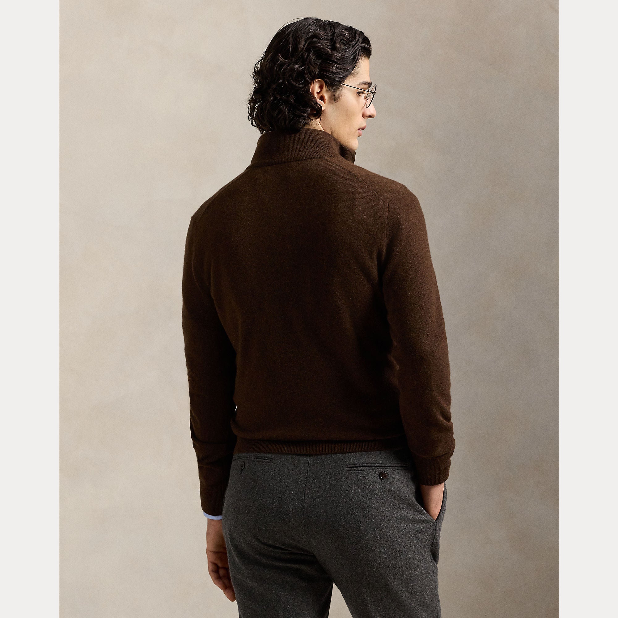 Polo Ralph Lauren Miesten Neulepusero LS HZ PP-LONG SLEEVE-PULLOVER, tummanruskea