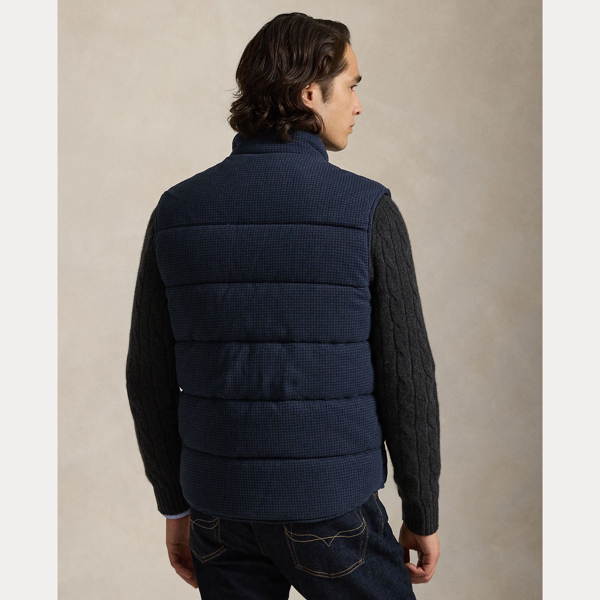 Polo Ralph Lauren Miesten liivi Houndstooth Print Estate Rib, sininen