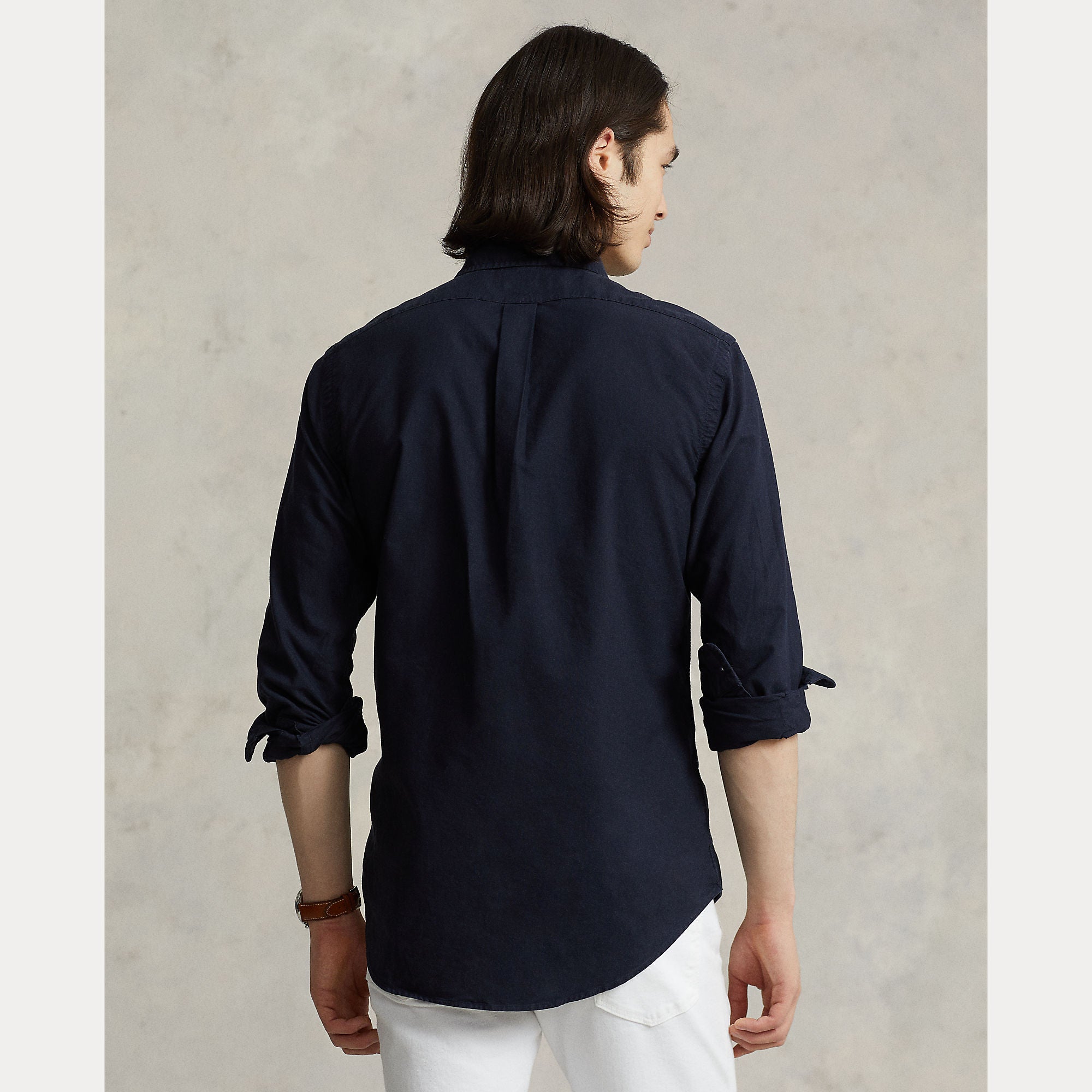 Polo Ralph Lauren miesten kauluspaita Custom Fit Carment-dyed Oxford Shirt, tummansininen