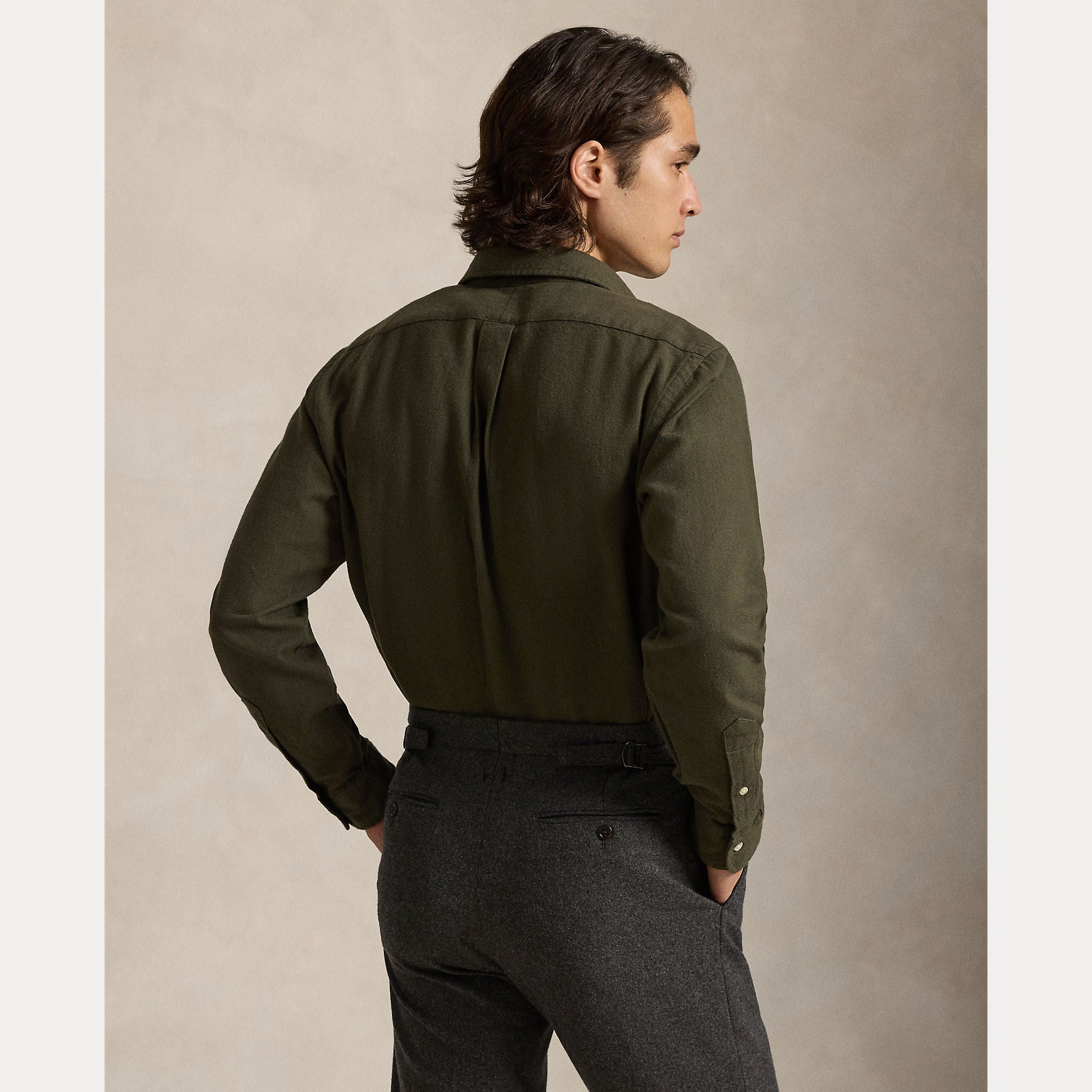 Polo Ralph Lauren miesten kauluspaita Long Sleeve Sport Shirt, tummanvihreä