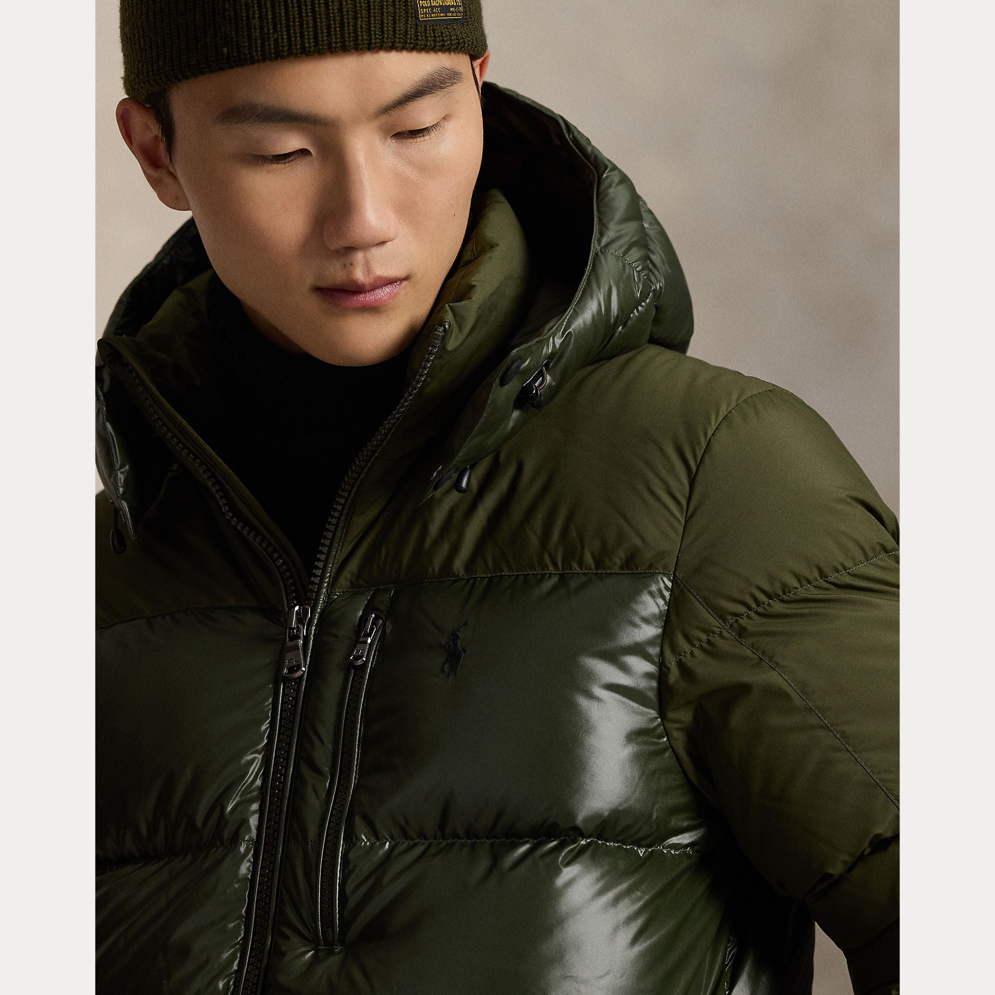 Polo Ralph Lauren The Gorham Two-Tone Down Jacket, tummanvihreä