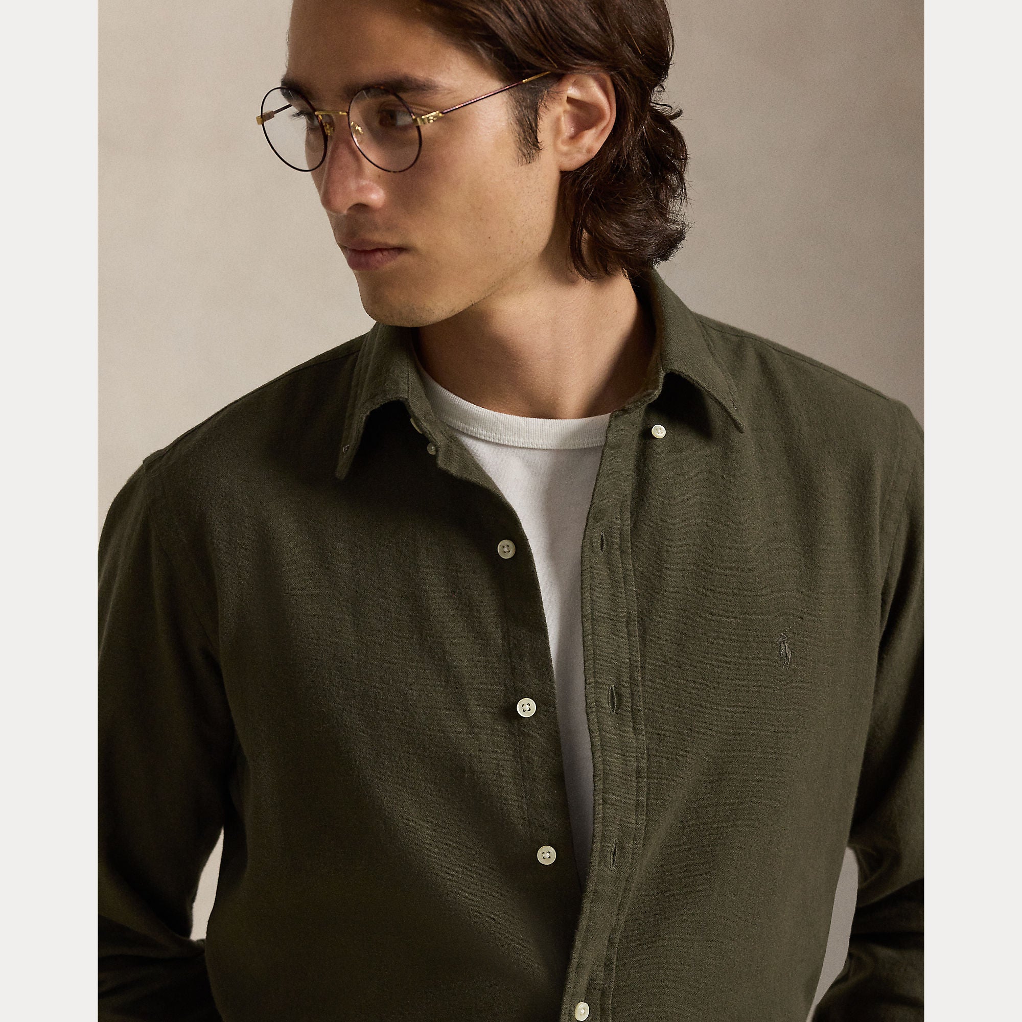 Polo Ralph Lauren miesten kauluspaita Long Sleeve Sport Shirt, tummanvihreä