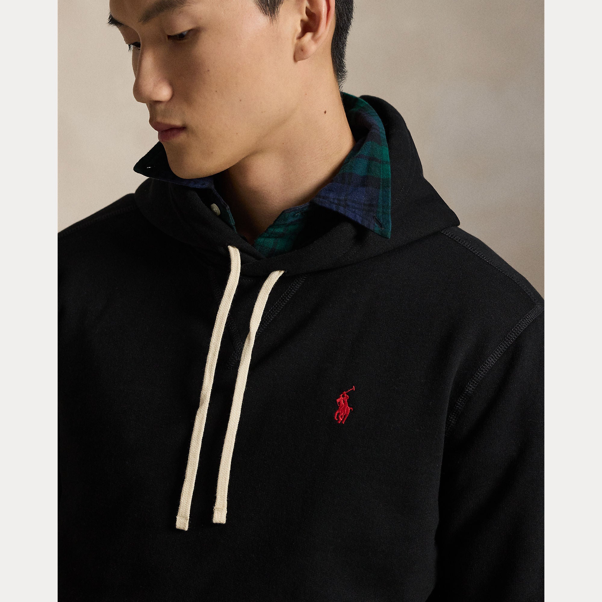 Polo Ralph Lauren miesten huppari Long Pull Over Hoodie, musta