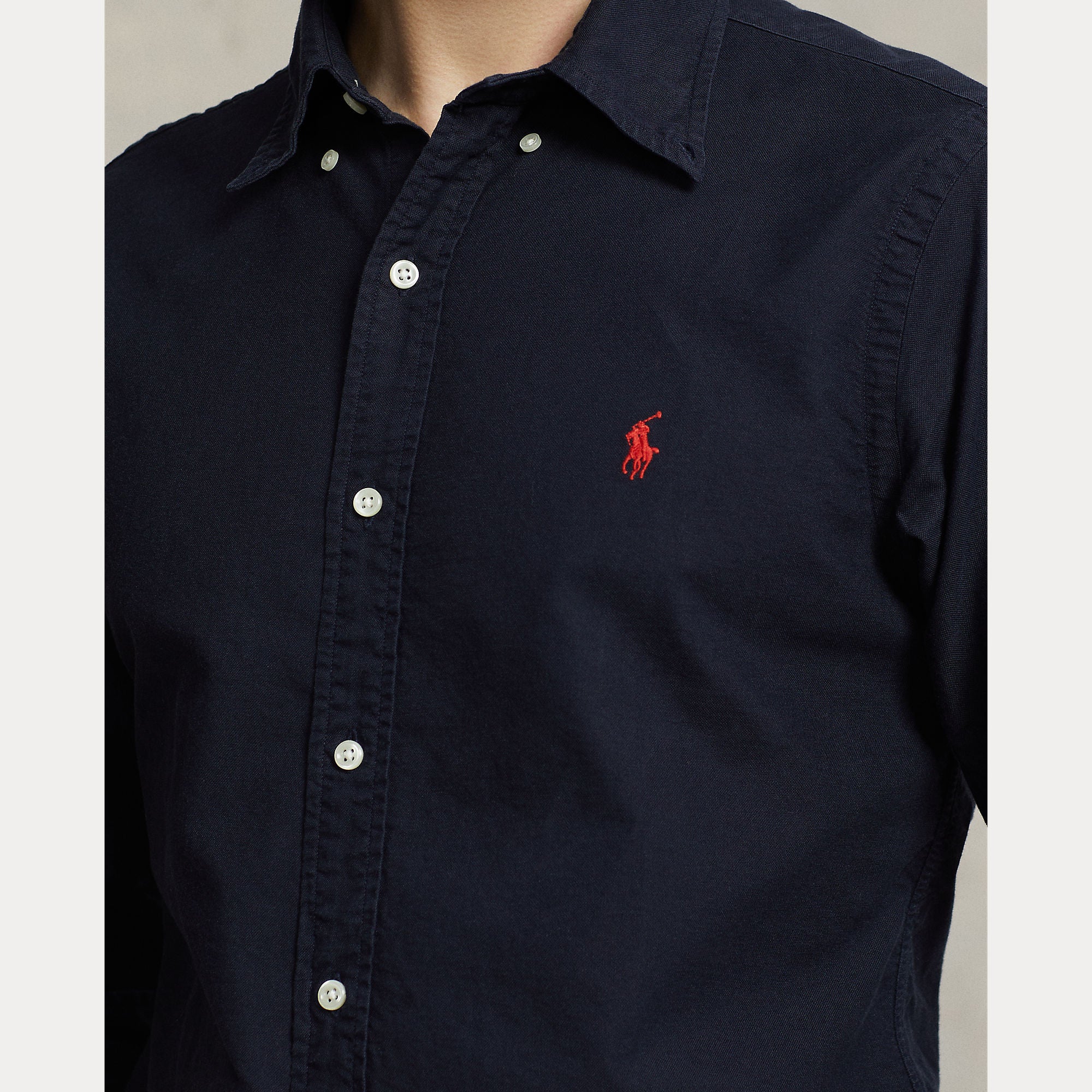Polo Ralph Lauren miesten kauluspaita Custom Fit Carment-dyed Oxford Shirt, tummansininen