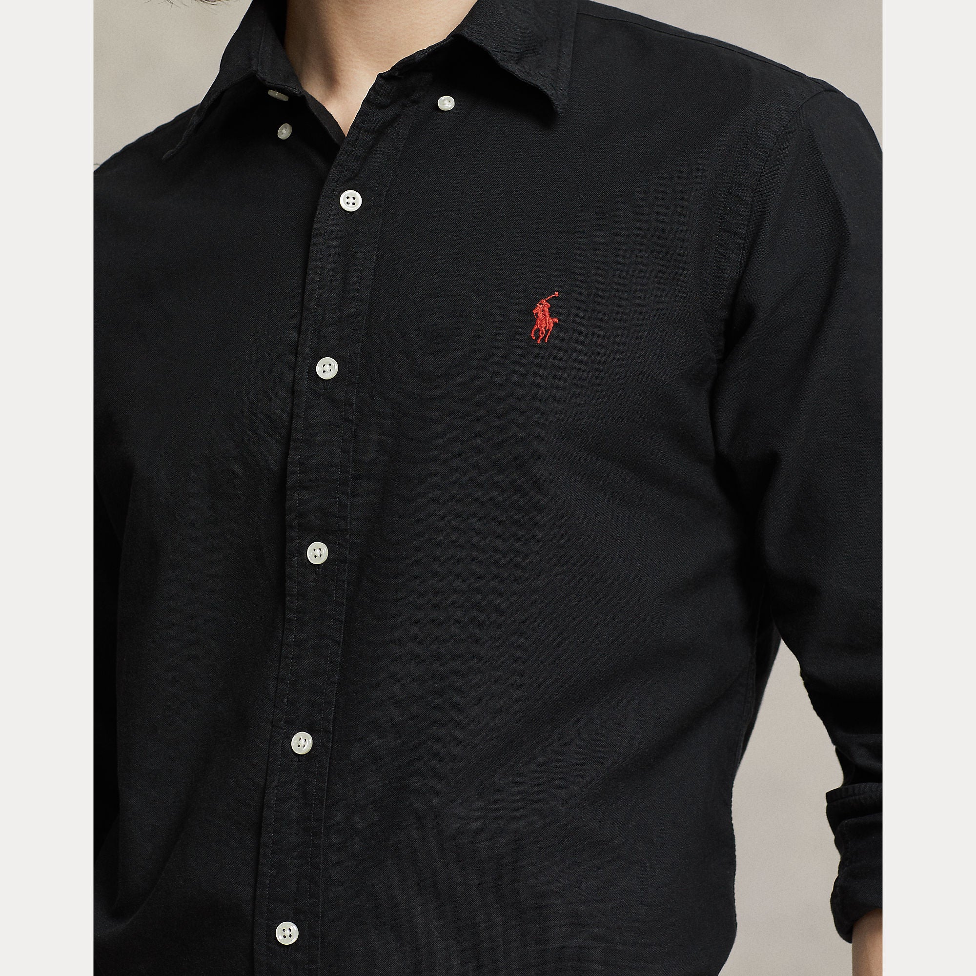 Polo Ralph Lauren miesten kauluspaita Custom Fit Carment-dyed Oxford Shirt, musta