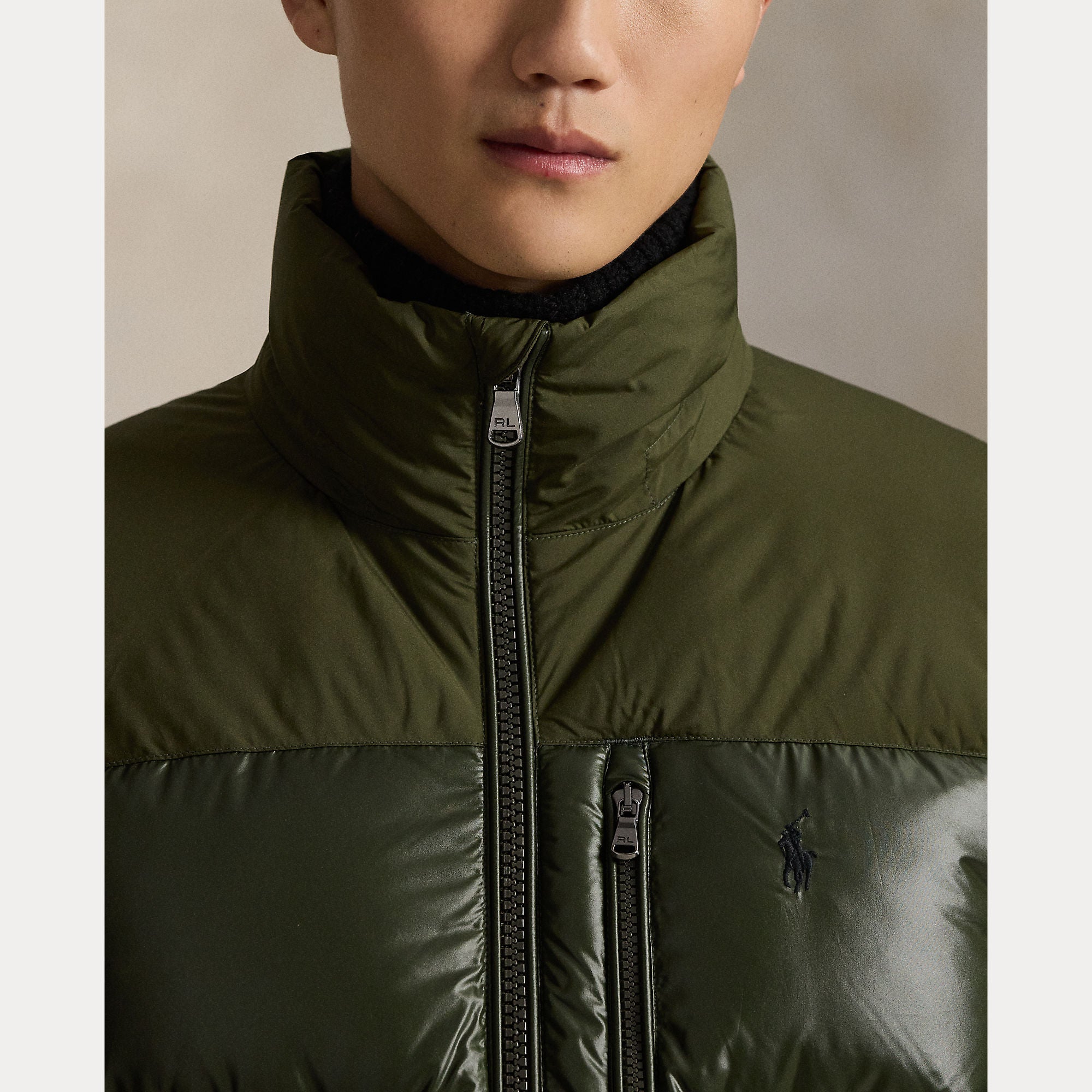 Polo Ralph Lauren The Gorham Two-Tone Down Jacket, tummanvihreä