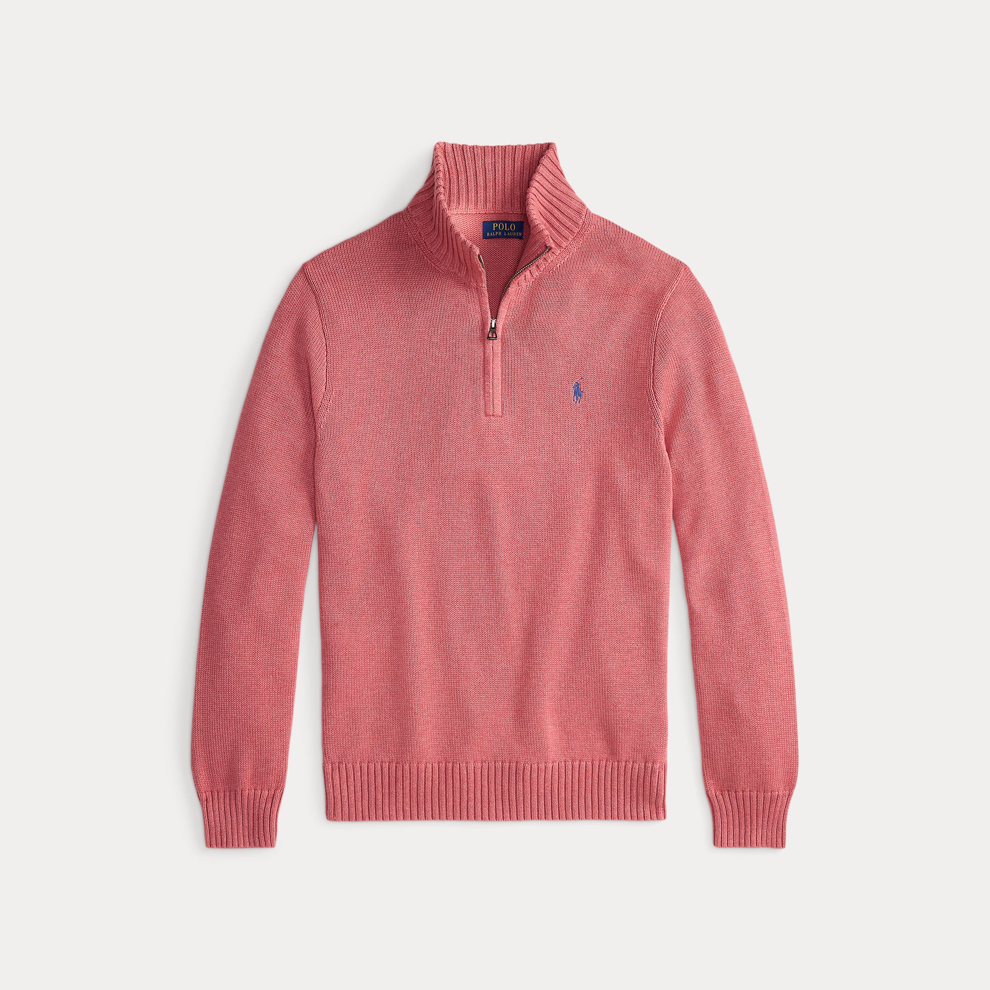 Polo Ralph Lauren miesten neulepaita Cotton Hlaf Zip Pullover, pinkki