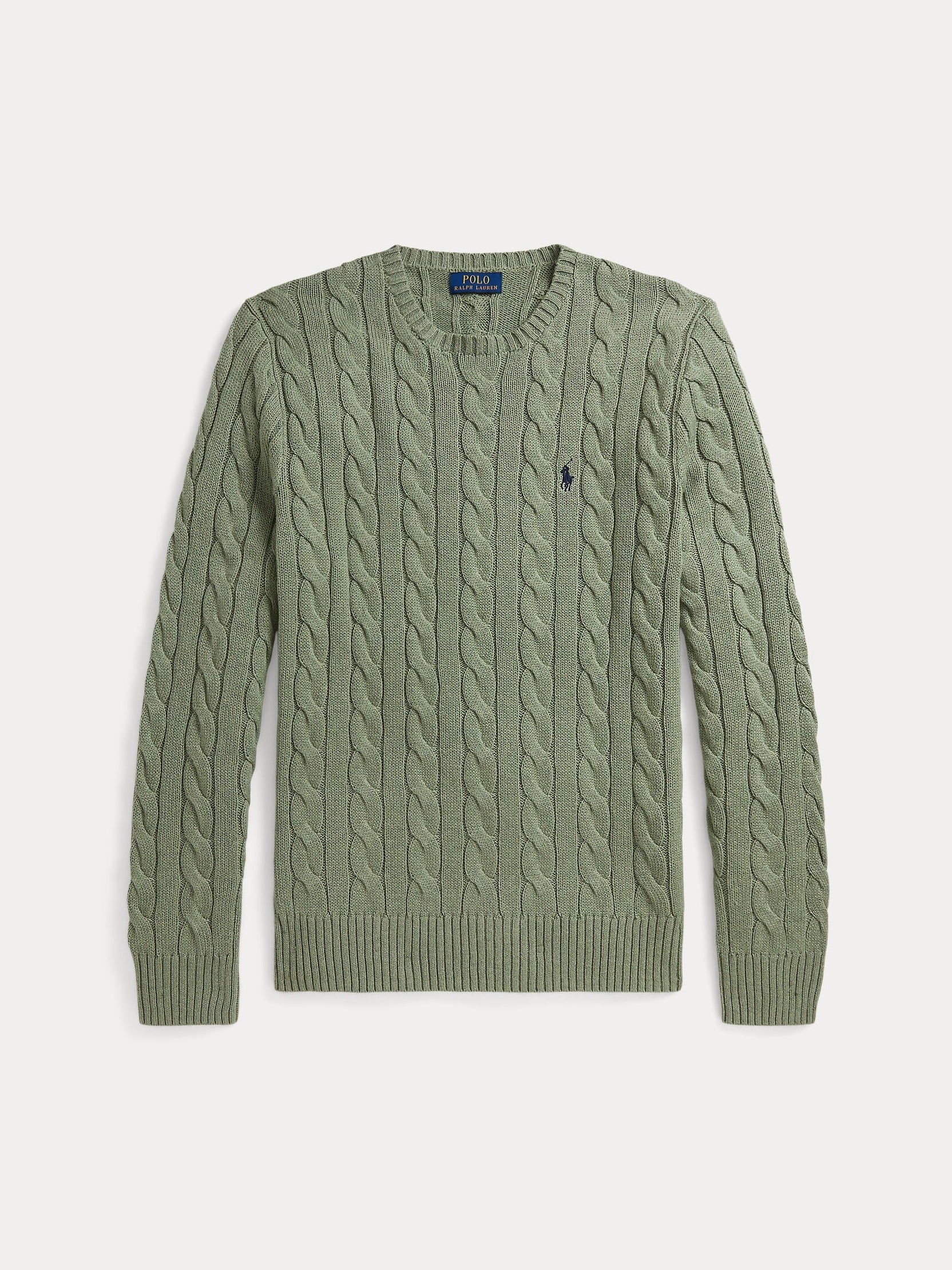 Polo Ralph Lauren miesten neulepaita Cotton Cable LS Drive Pullover, vaaleanvihreä