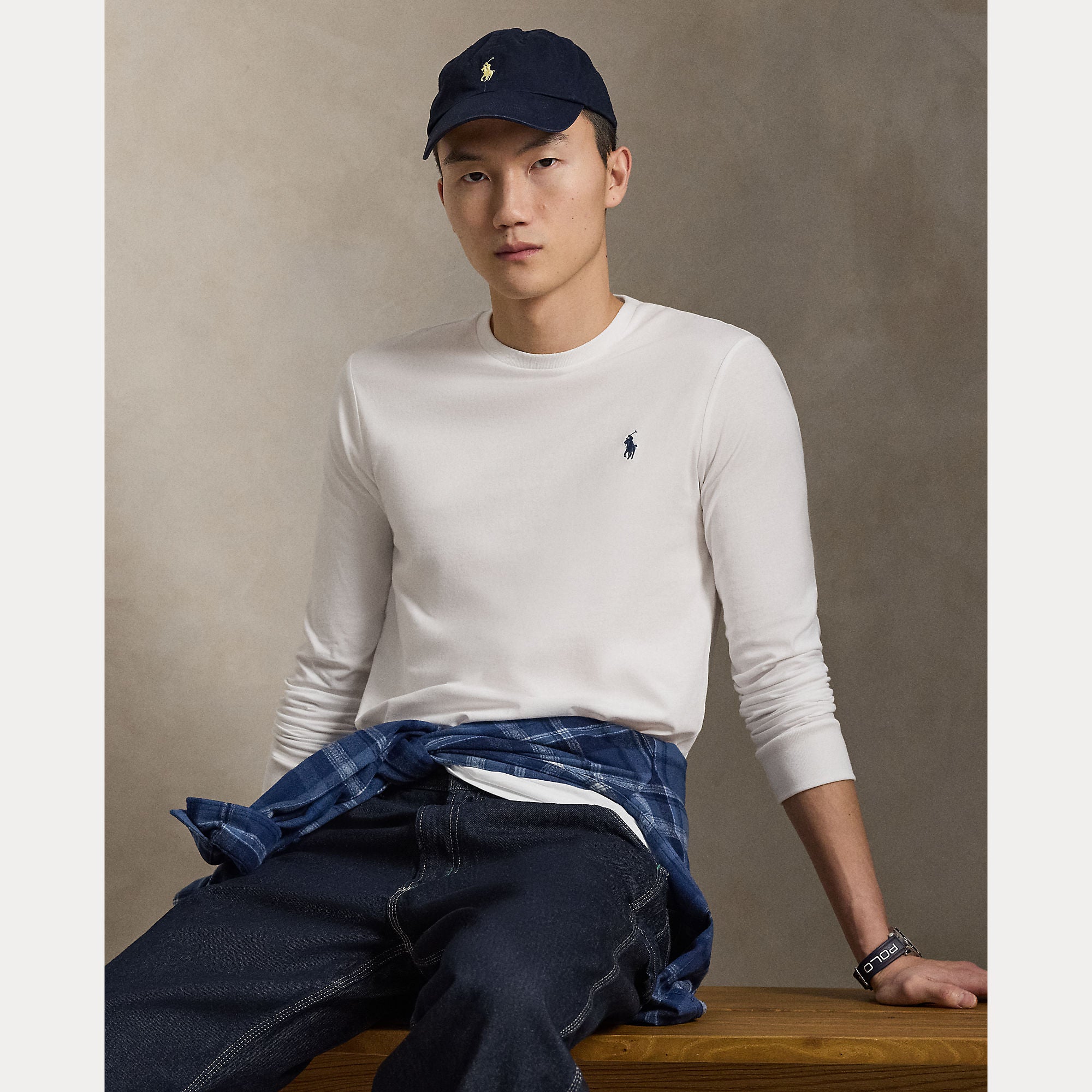 Polo Ralph Lauren miesten pitkähihainen paita Long Sleeve T-shirt, valkoinen