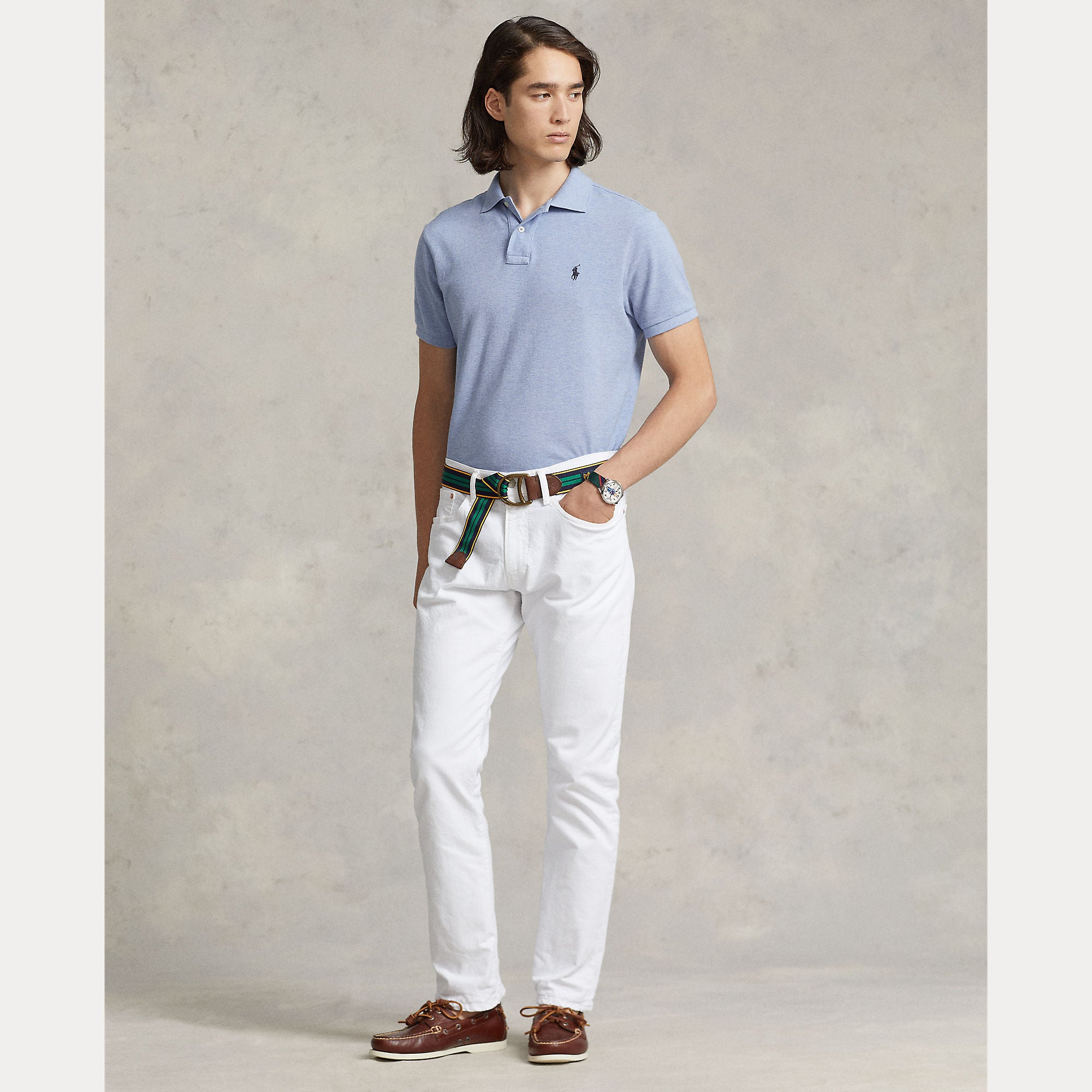 Polo Ralph Lauren miesten pikeepaita Iconic Mesh Polo Shirt, vaaleansininen