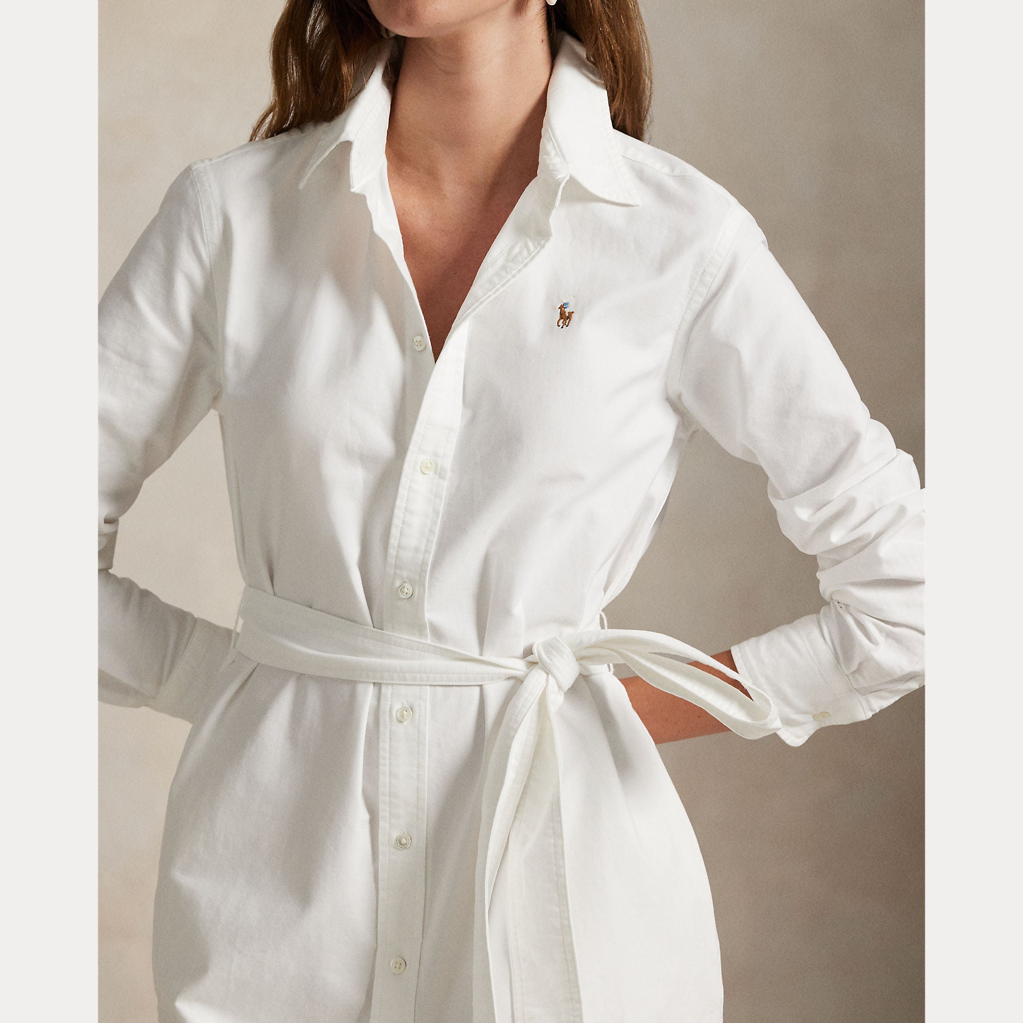 Polo Ralph Lauren naisten paitamekko Cory Dress LS, valkoinen