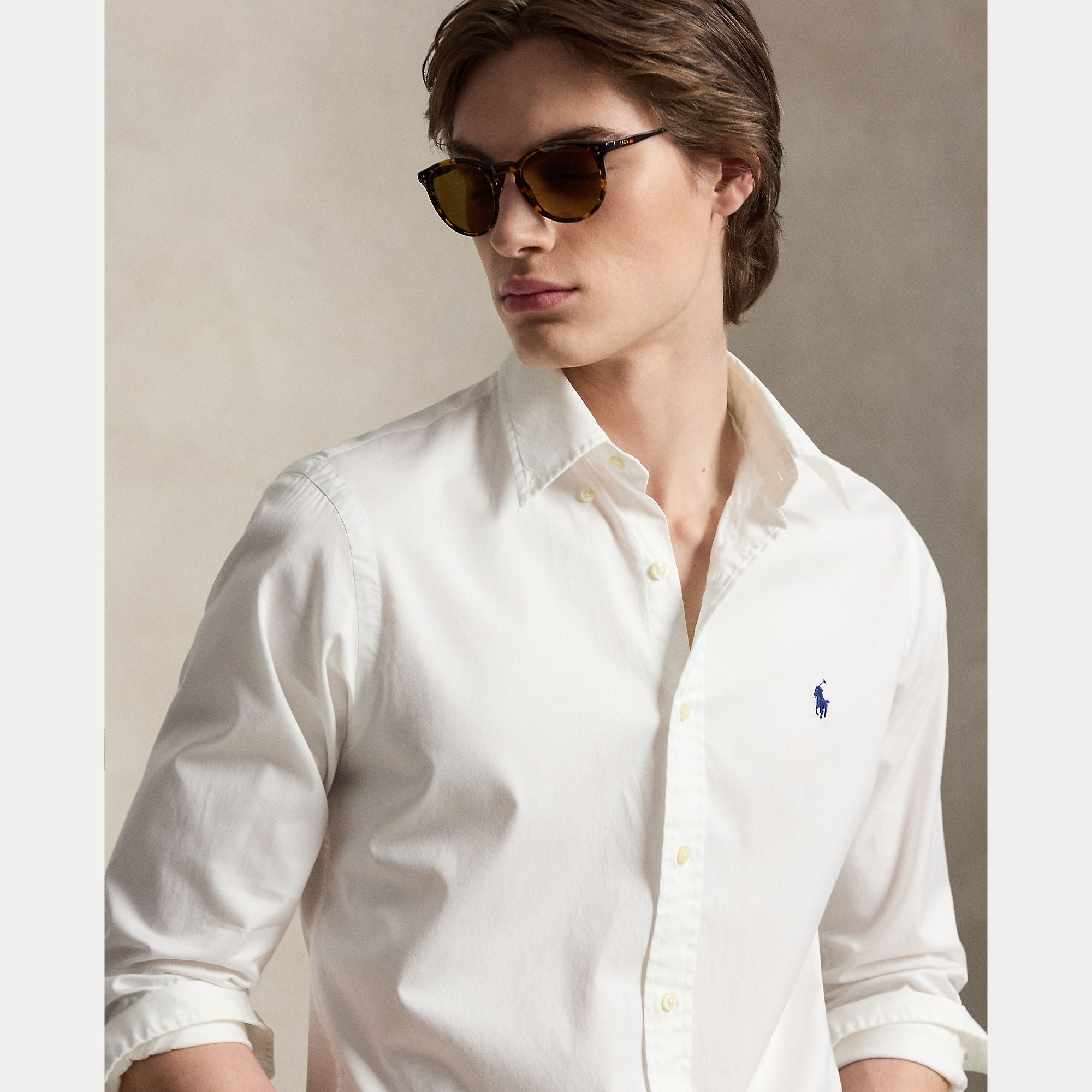 Polo Ralph Lauren miesten kauluspaita Washed Cotton Shirt, valkoinen