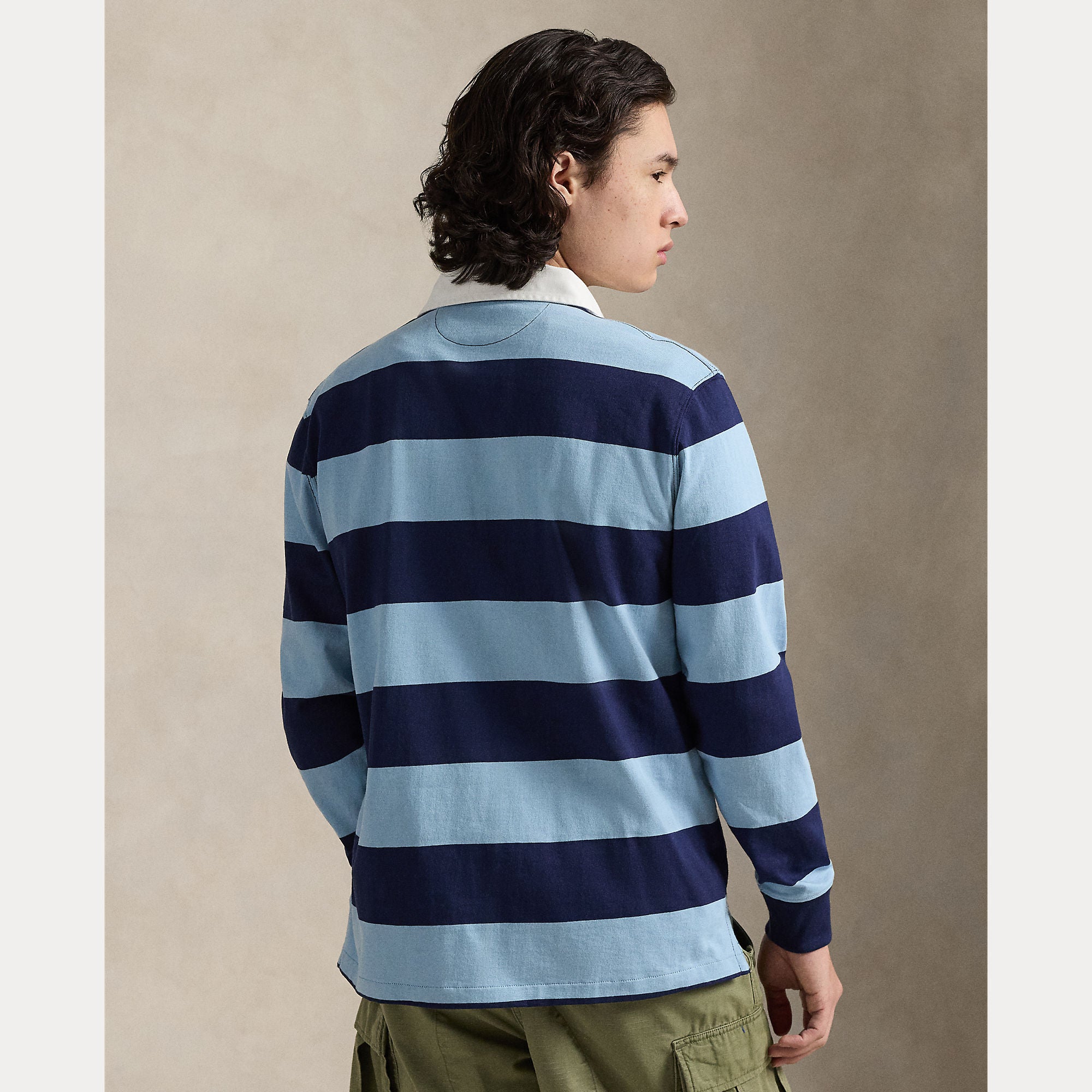 Polo Ralph Lauren miesten paita LS Rugby M3 Long Sleeve Knit, raidallinen sininen