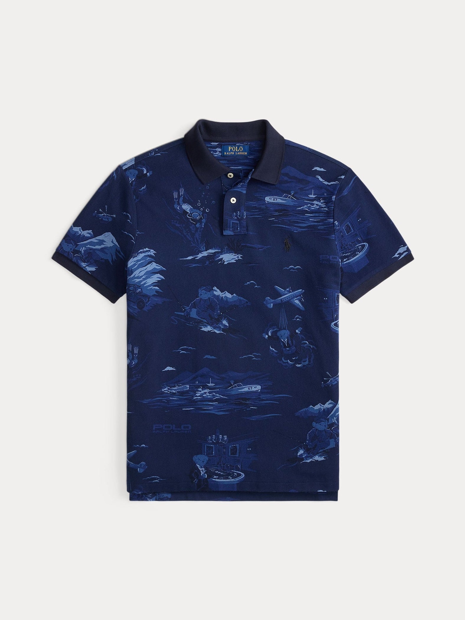 Polo Ralph Lauren miesten pikeepaita Custom Slim Fit, sininen kuosi