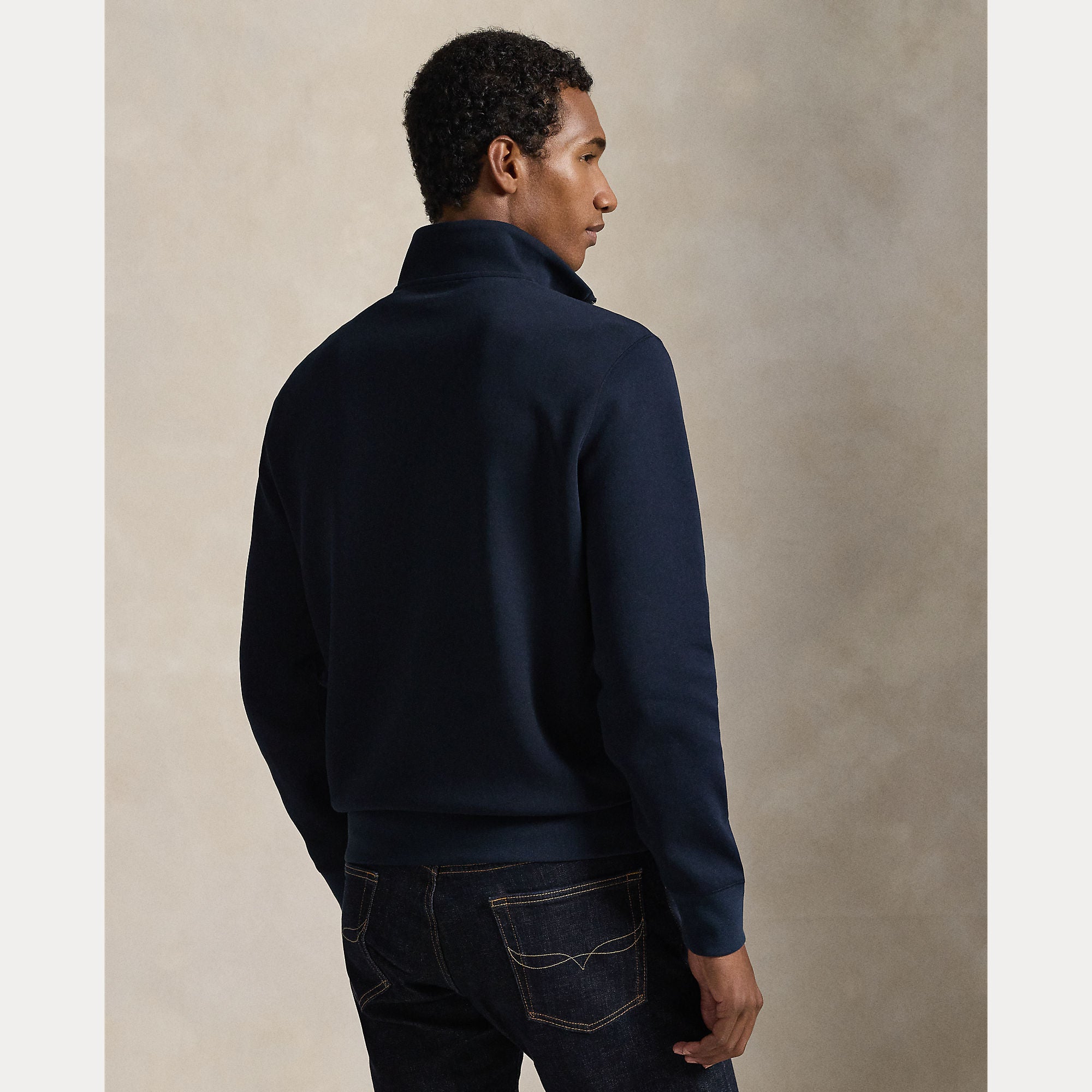 Polo Ralph Lauren miesten collegepaita Double Knit Half Zip Athletic, tummansininen