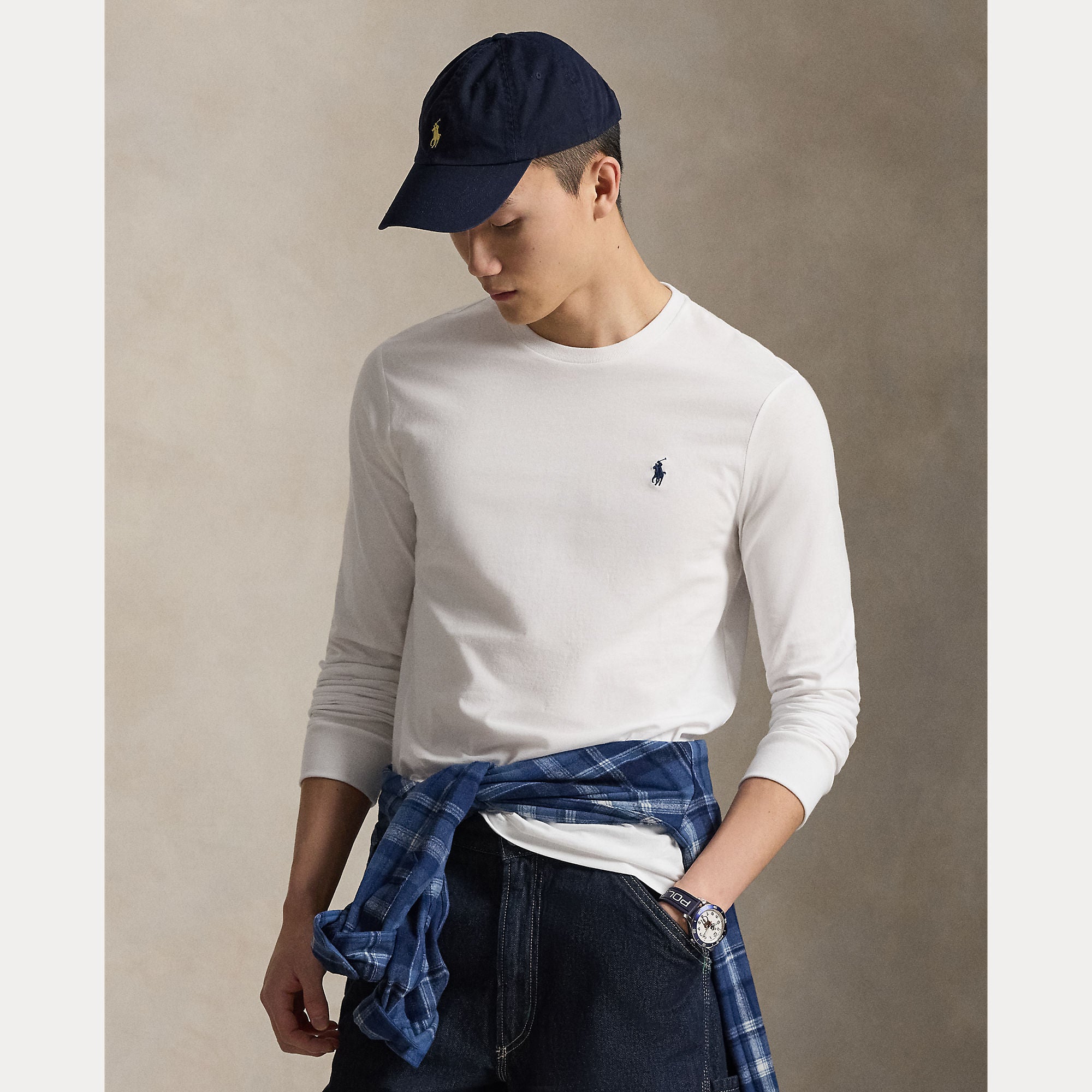 Polo Ralph Lauren miesten pitkähihainen paita Long Sleeve T-shirt, valkoinen