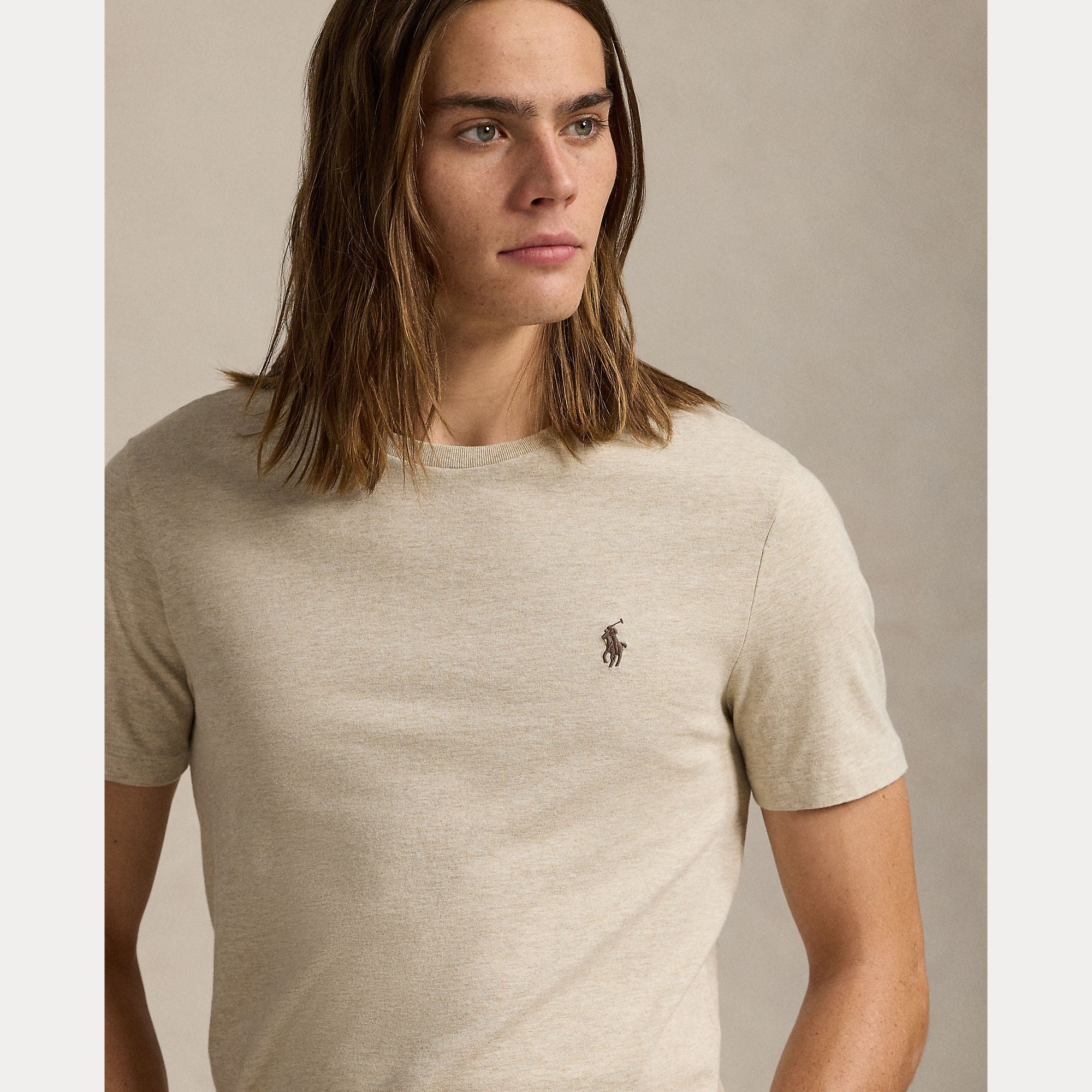 Polo Ralph Lauren miesten T-paita Custom Slim Fit Soft Cotton T-Shirt, beige