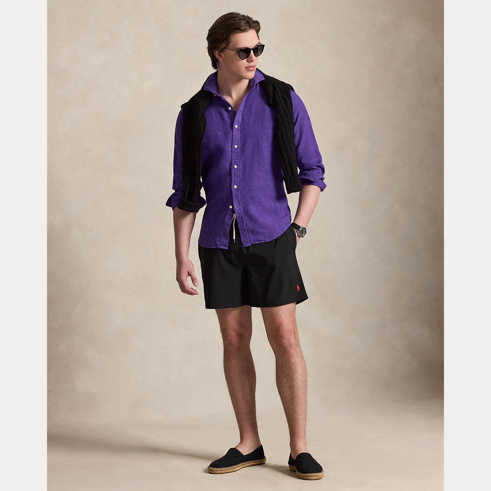 Polo Ralph Lauren miesten uimashortsit Traveler-Mid-Trunk, Musta