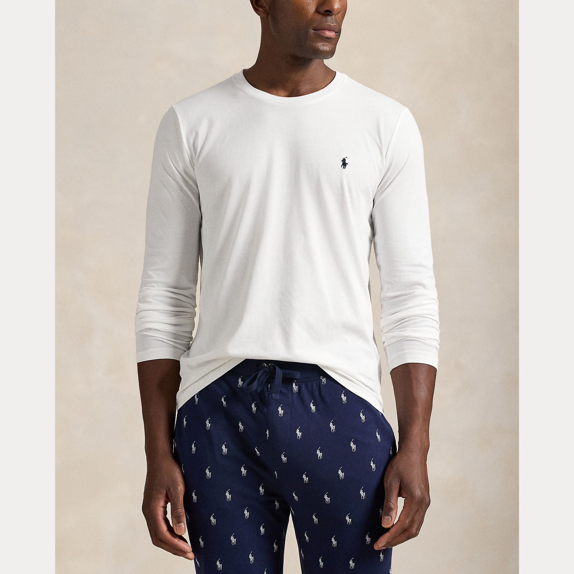 Polo Ralph Lauren miesten pitkähihainen paita L/S Crew Top, valkoinen