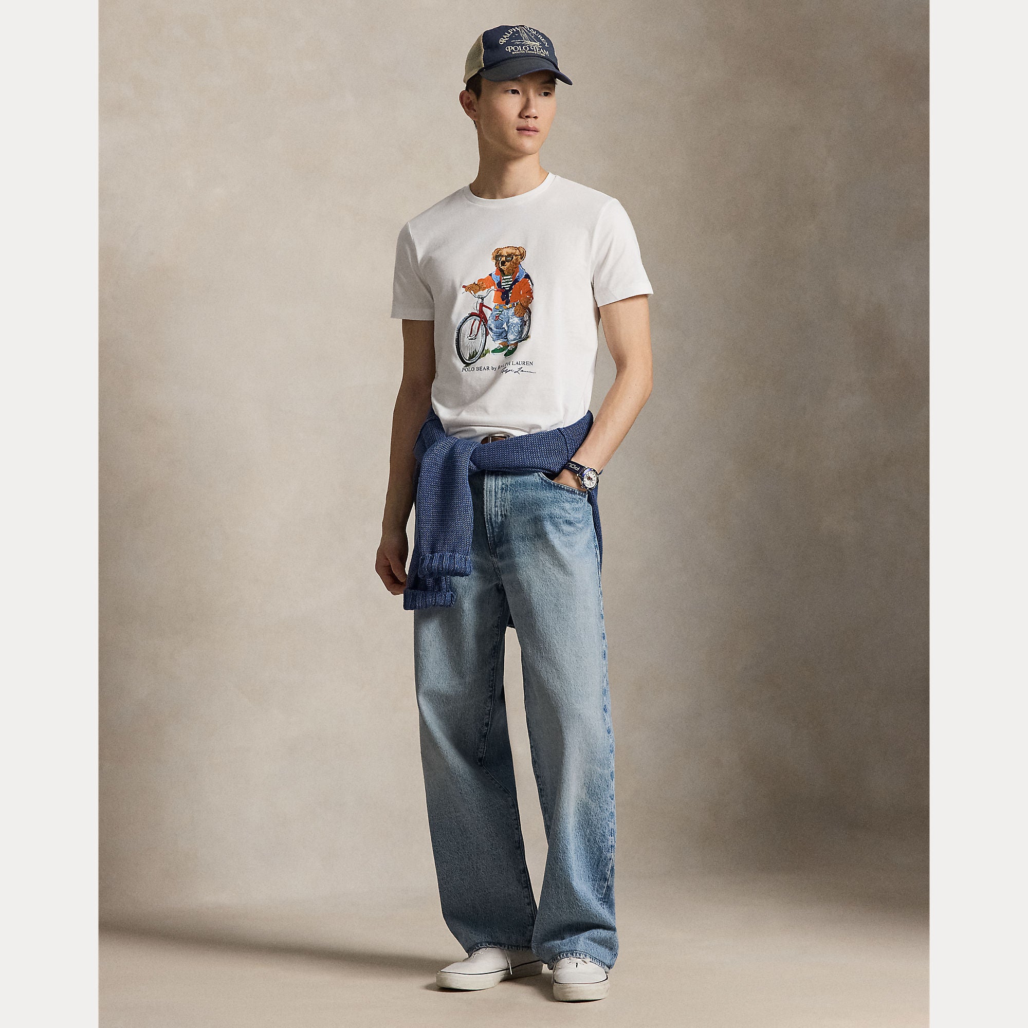 Polo Ralph Lauren miesten T-paidat Polo Bear Knit-T-Shirt, valkoinen