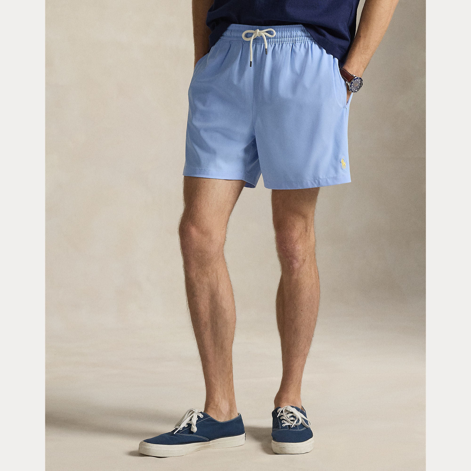 Polo Ralph Lauren miesten uimashortsit Traveler Mid Trunk, vaaleansininen