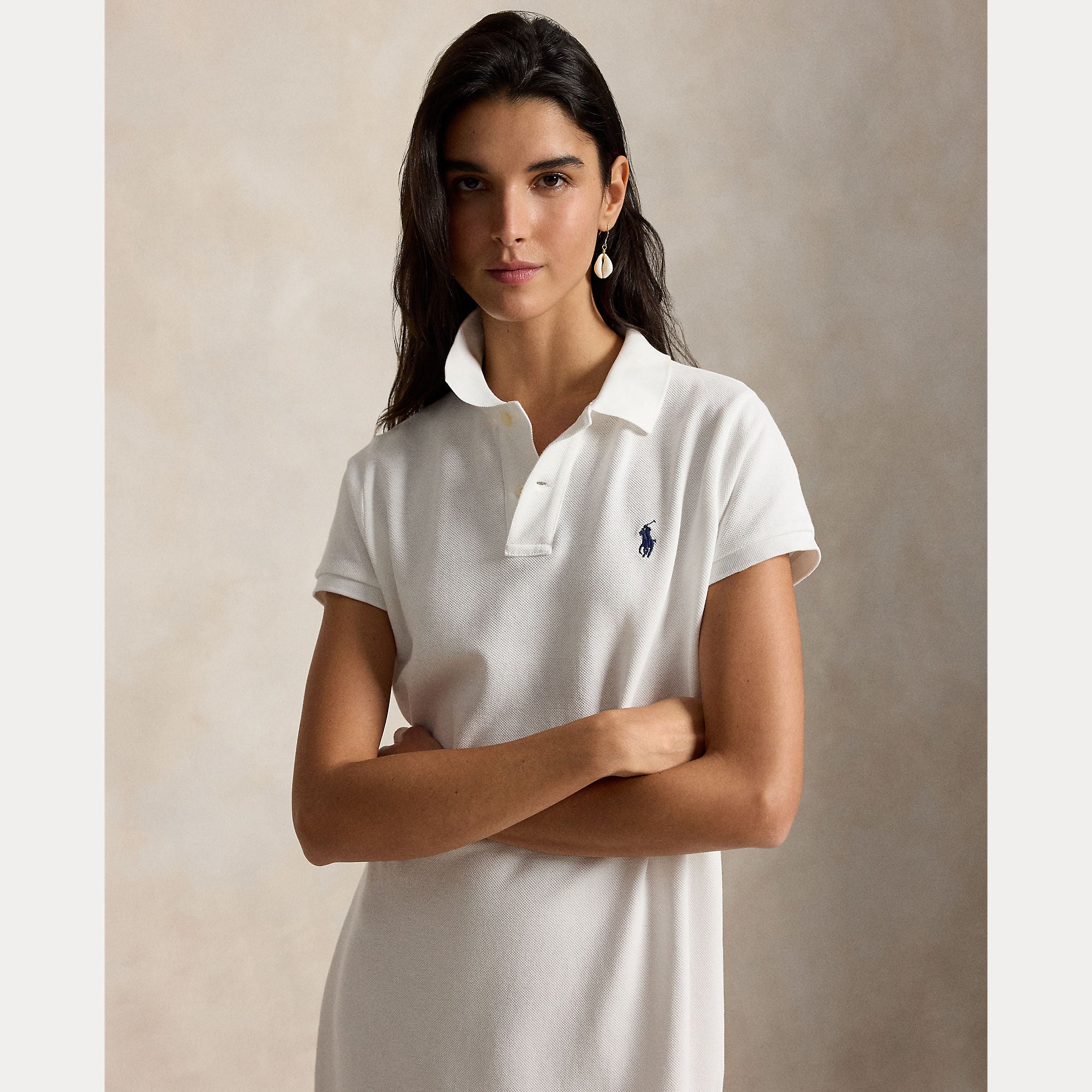 Polo Ralph Lauren naisten mekko Knit Polo Dress, Valkoinen