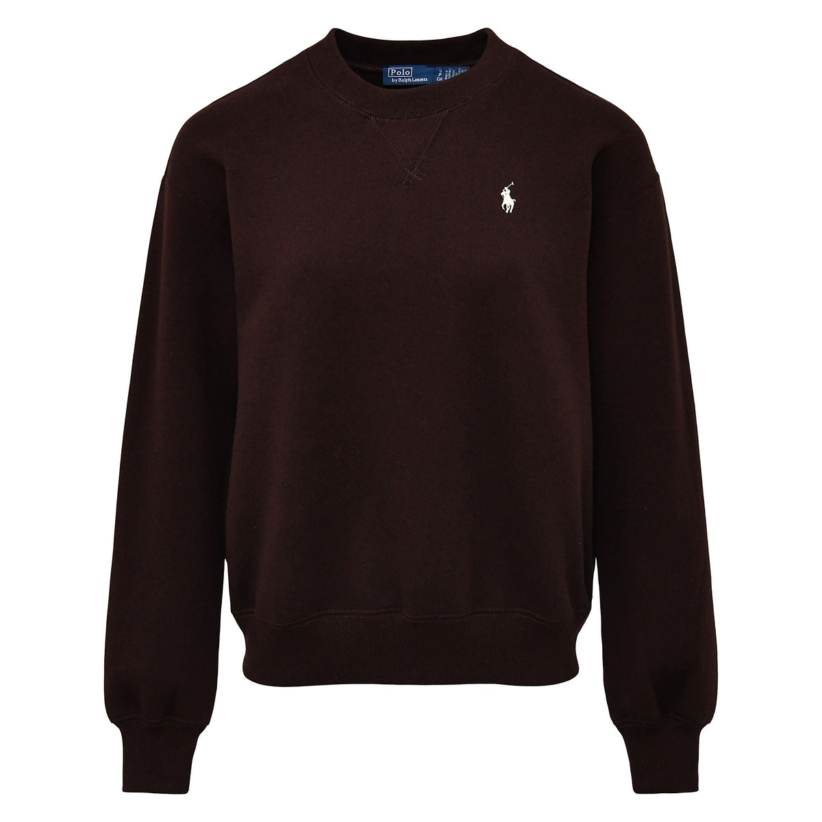 Polo Ralph Lauren naisten collegepaita Fleece Crewneck, tummanruskea