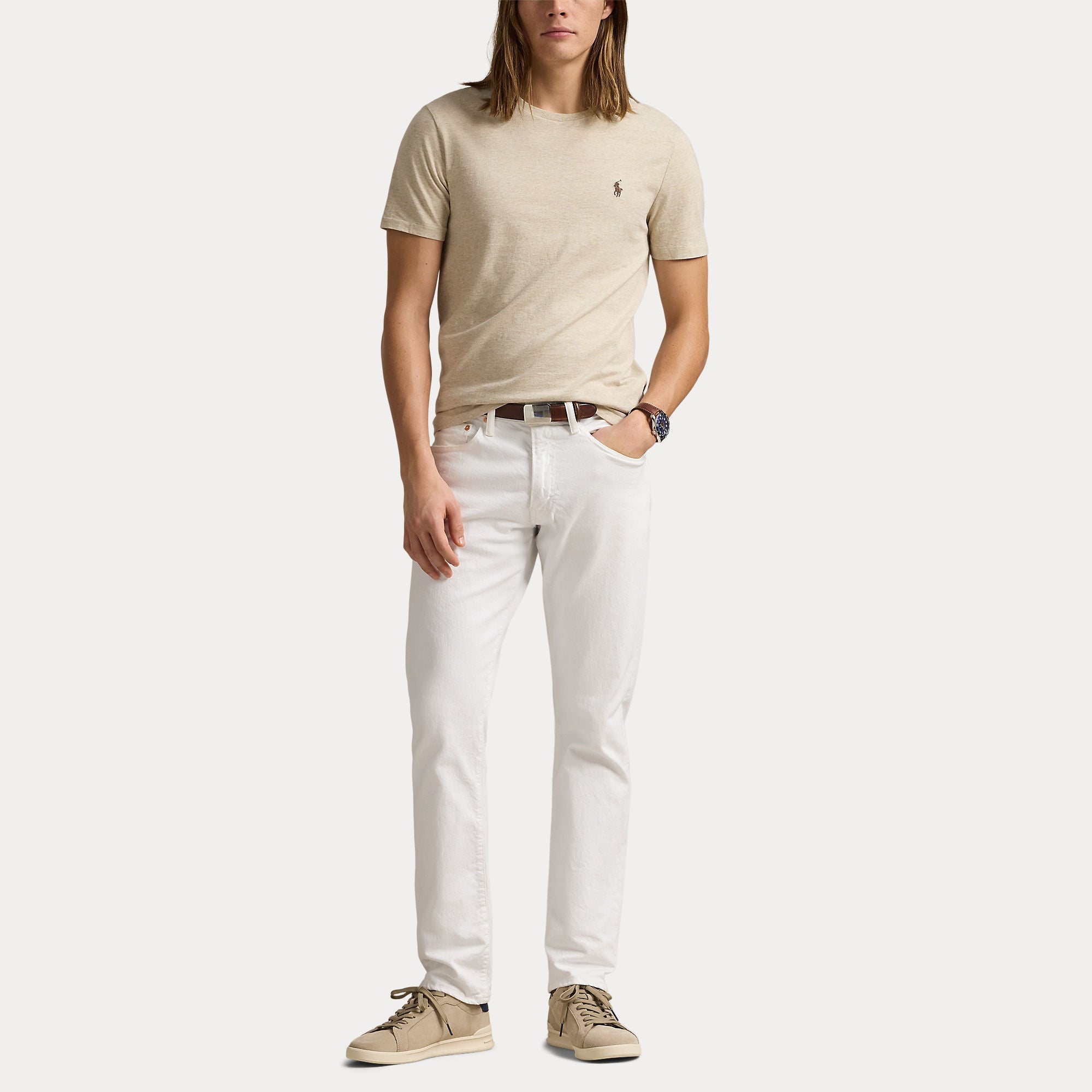 Polo Ralph Lauren miesten T-paita Custom Slim Fit Soft Cotton T-Shirt, beige